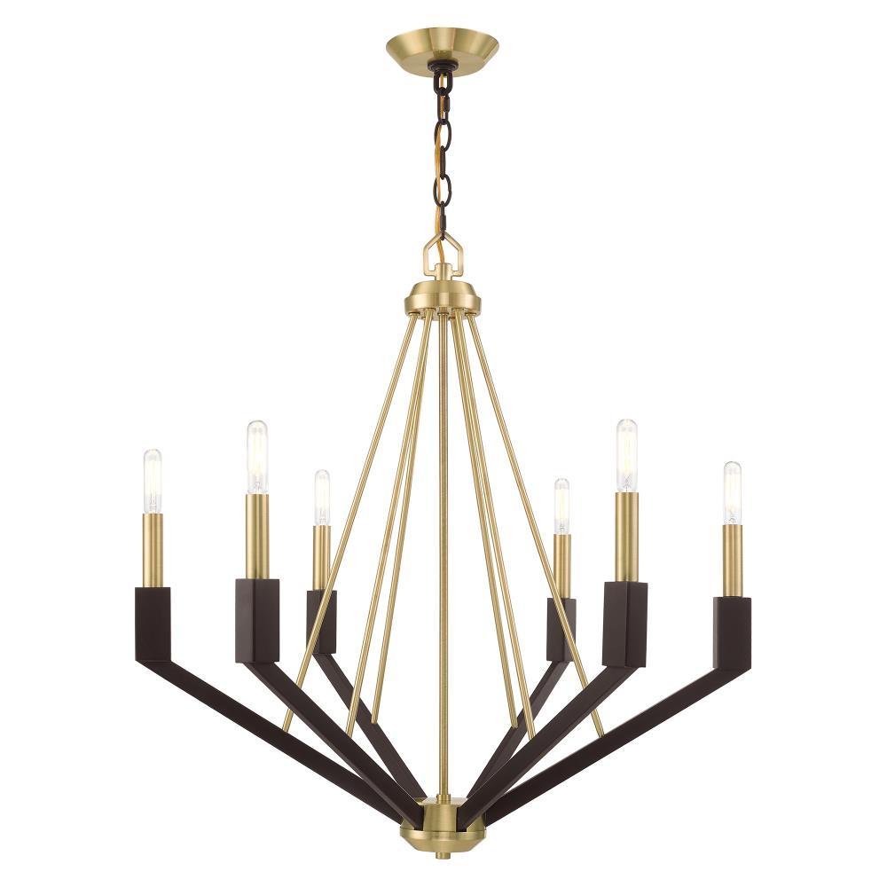 Livex Lighting Beckett 6 - Light Chandelier in  Satin Brass/Bronze