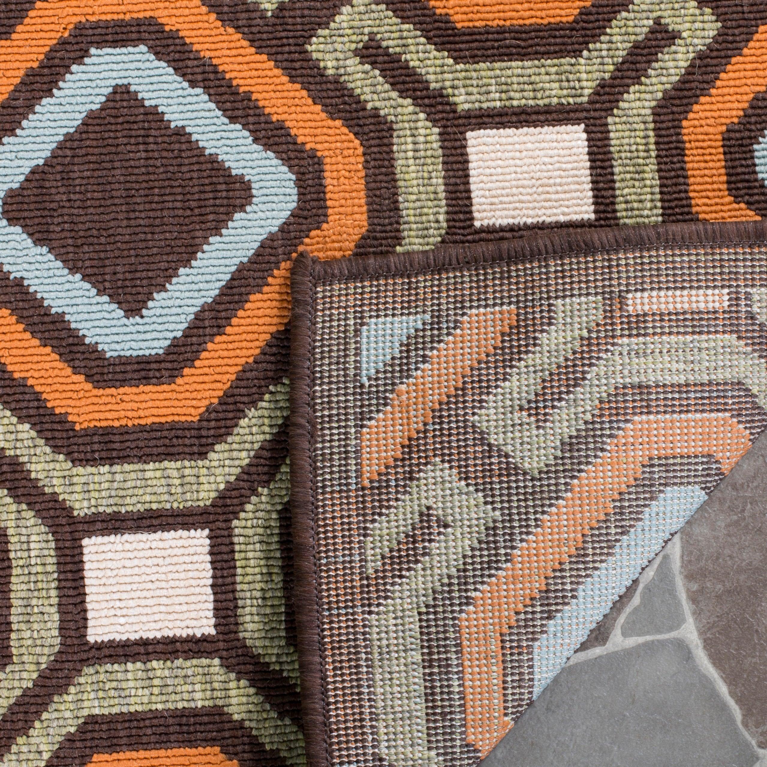 Veranda VER089 Power Loomed Indoor/Outdoor Area Rug - Chocolate/Terracotta - 8'x11' - Safavieh.