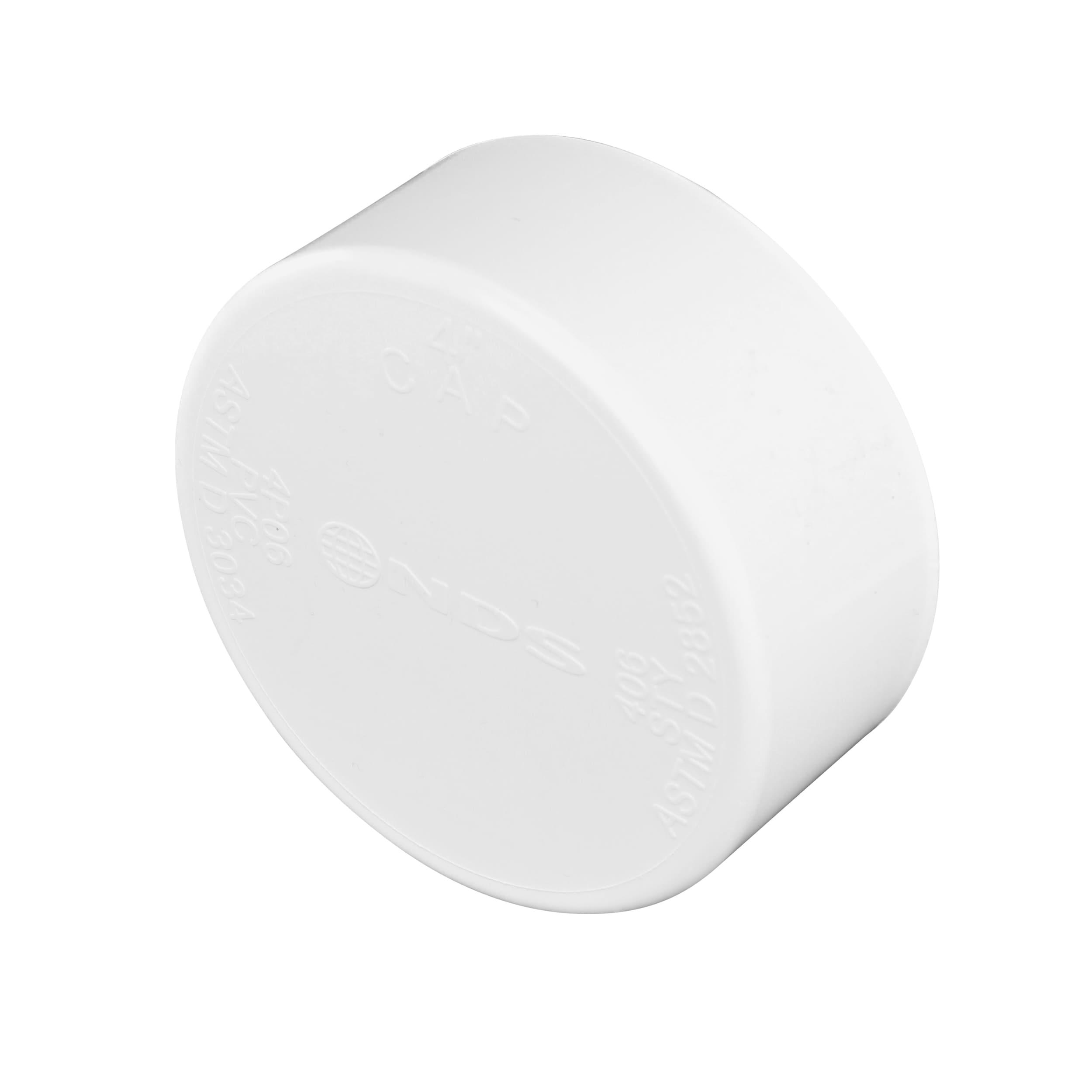 NDS 4P06 PVC SD Cap, 4-Inch, Makes Solvent-Weld Connections, for Use with 4-Inch Sewer and Drain Pipe, White
