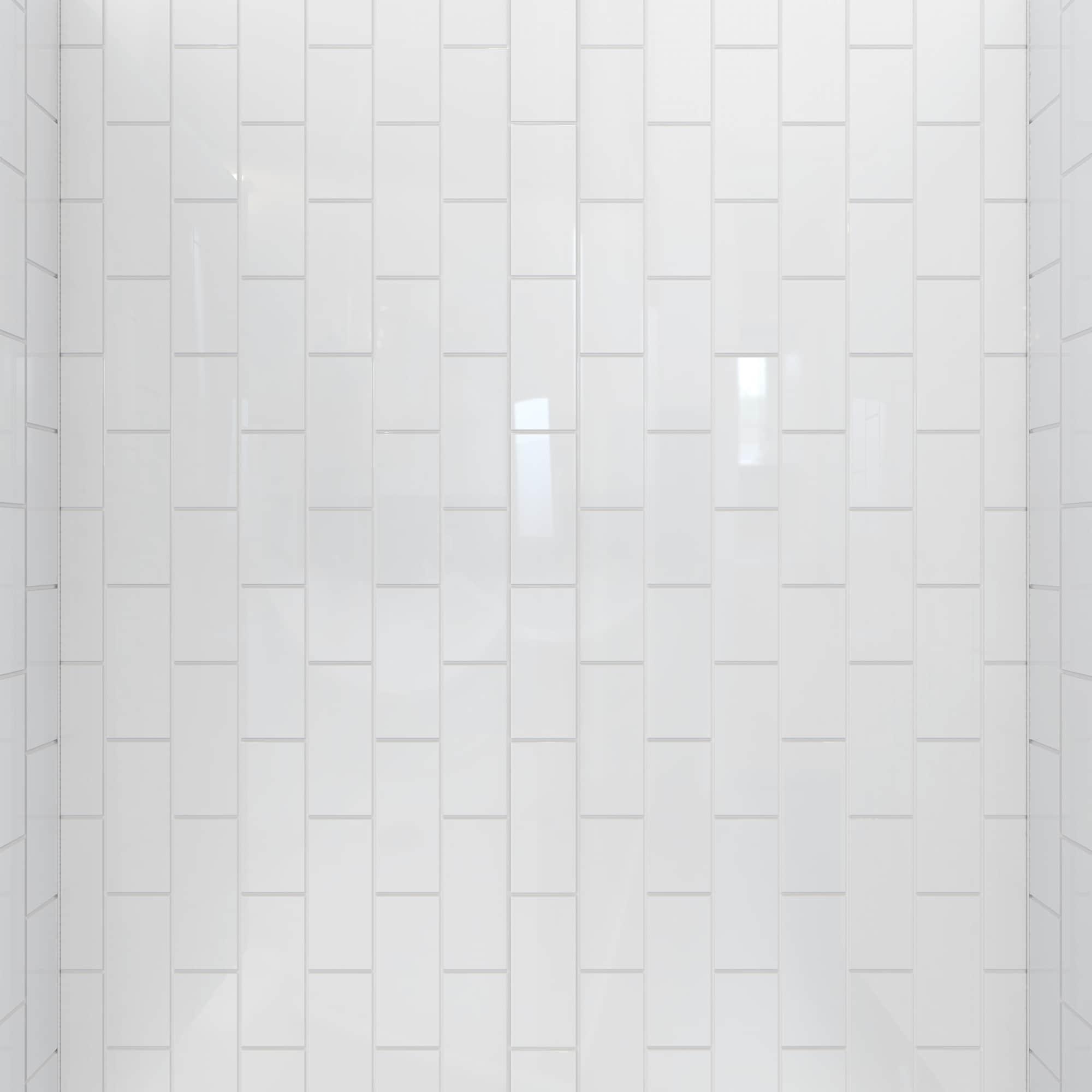 60" W x 32" D x 78" H Semi-Frameless Rectangle Shower Kit