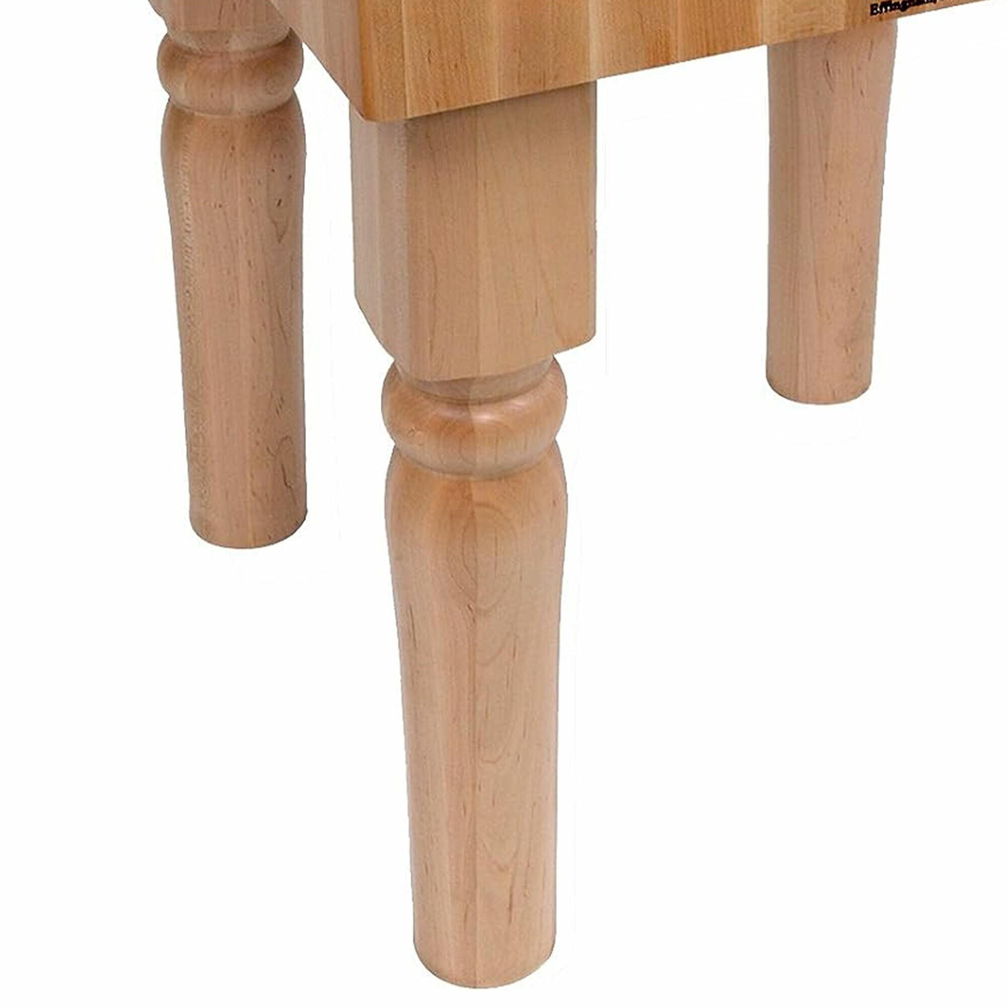 John Boos AB Series Square Wood Butcher Block Cutting Board Prep Table 10-Inch Thickness, 18" x 18" x 10", Maple