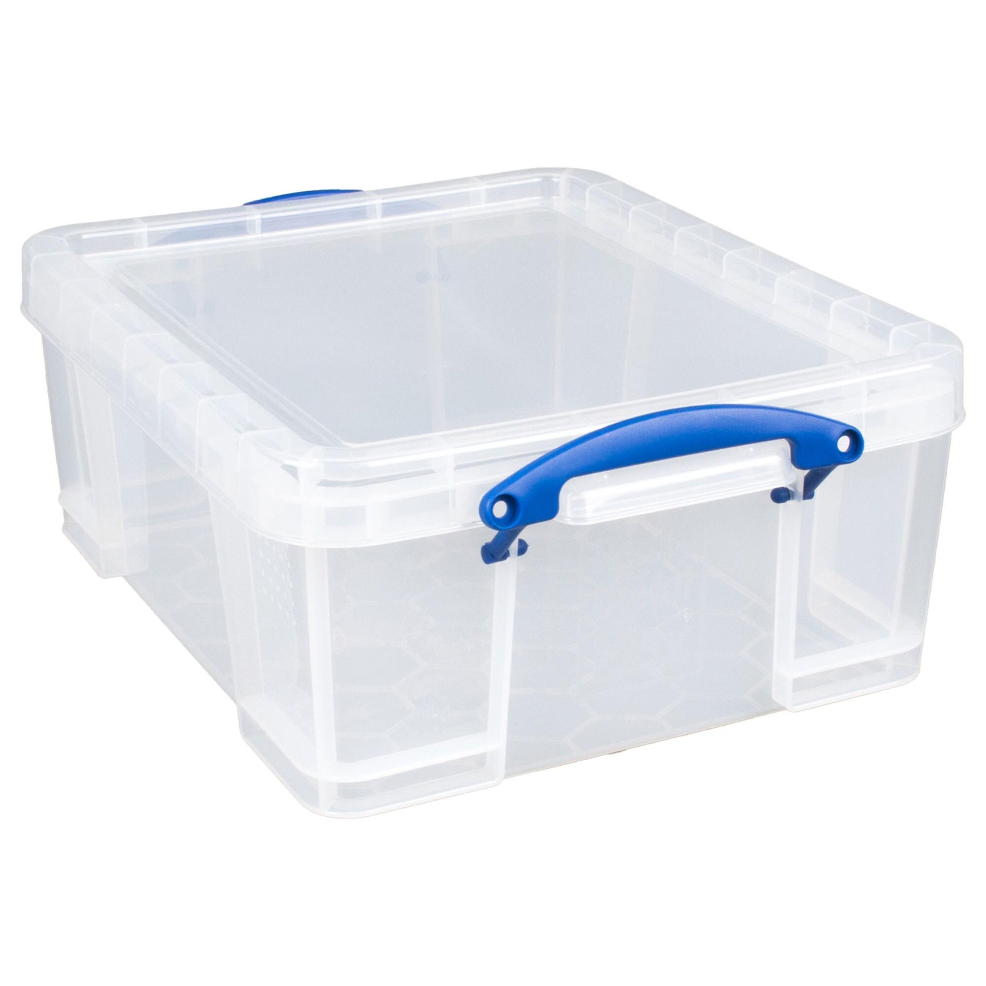 Really Useful Box Plastic Storage Container w/Snap Lid & Clip Lock Handles