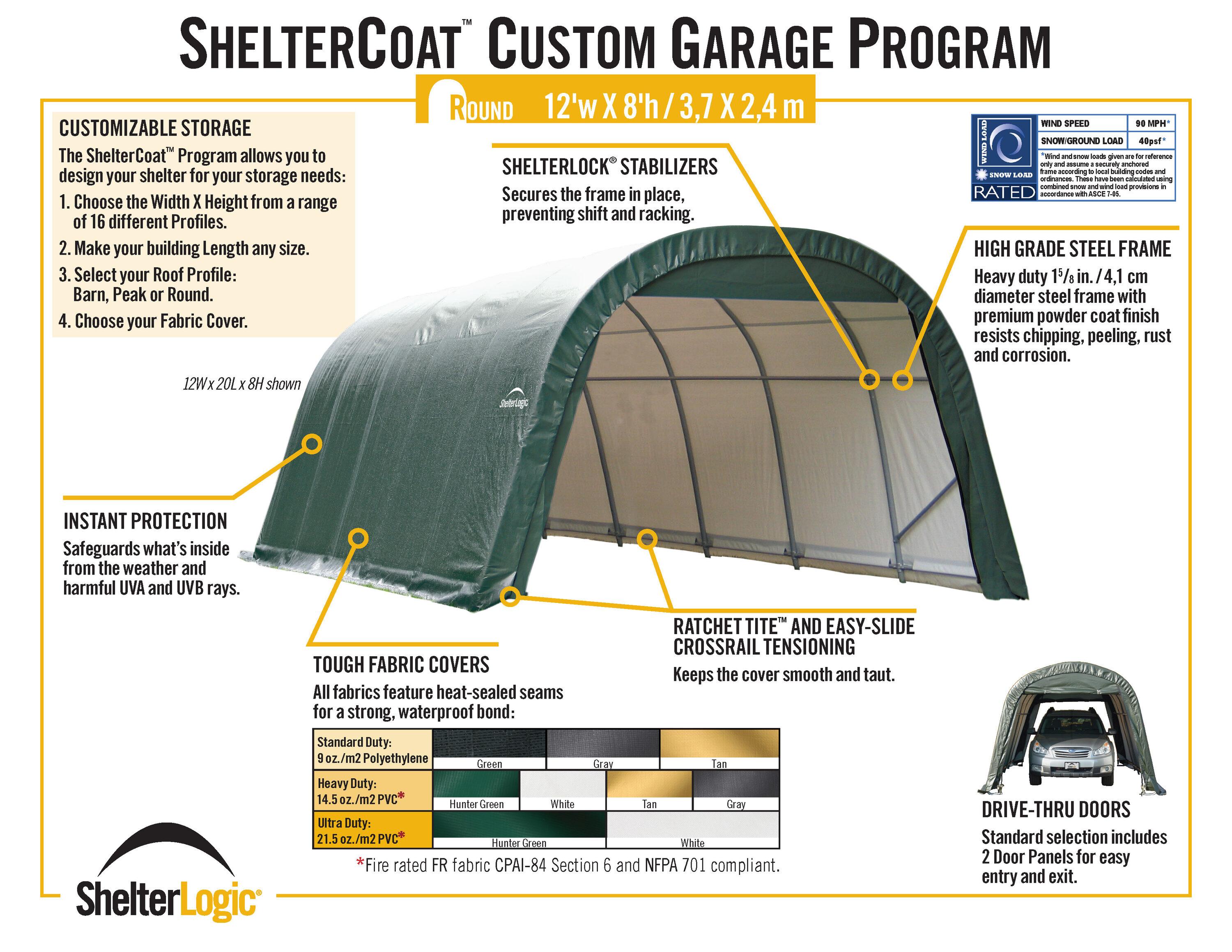 Round Style Shelter, Green Cover