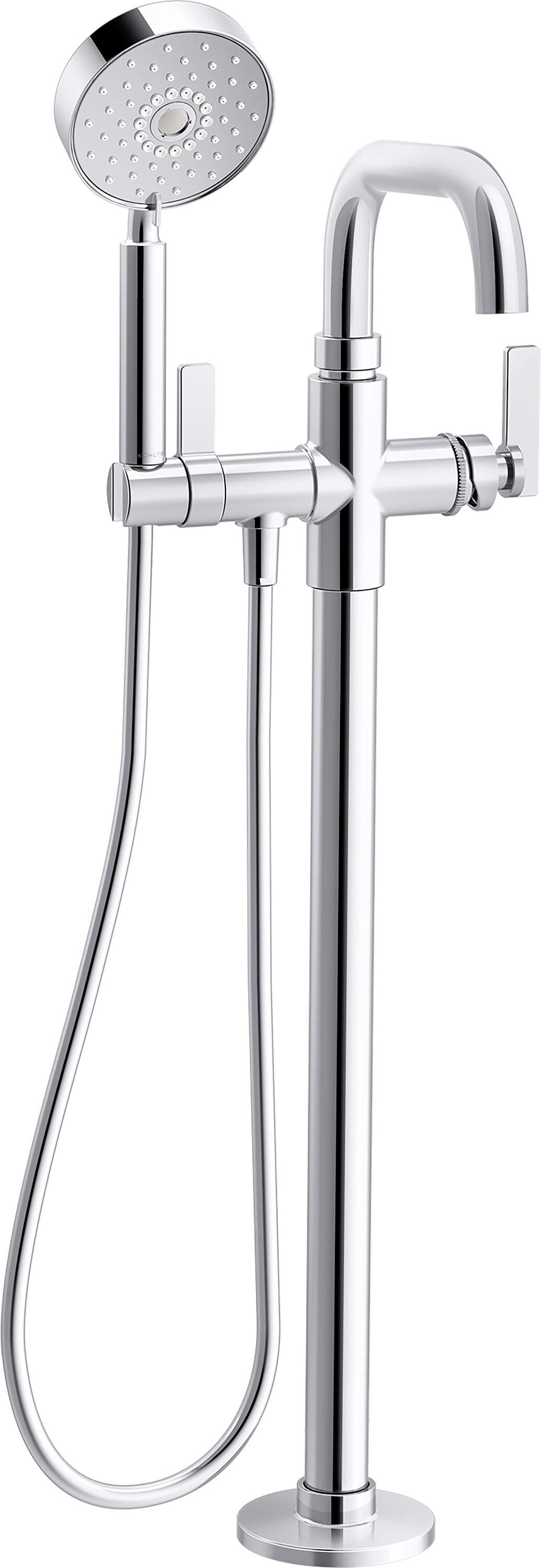 Castia by Studio McGee Floor-Mount Bath Filler Trim with Handshower