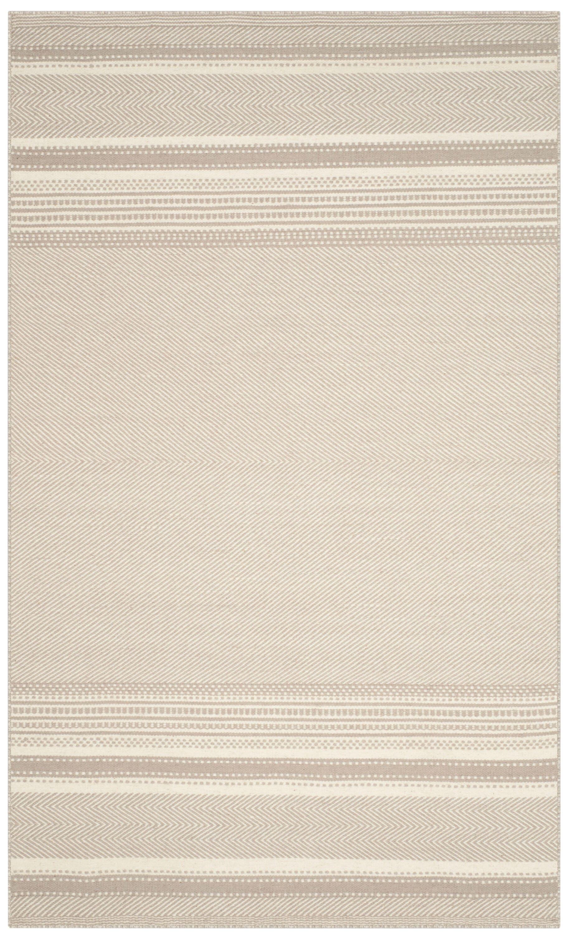 Kilim KLM419 Hand Woven Flat Weave Area Rug - Grey/Ivory - 4'x6' - Safavieh