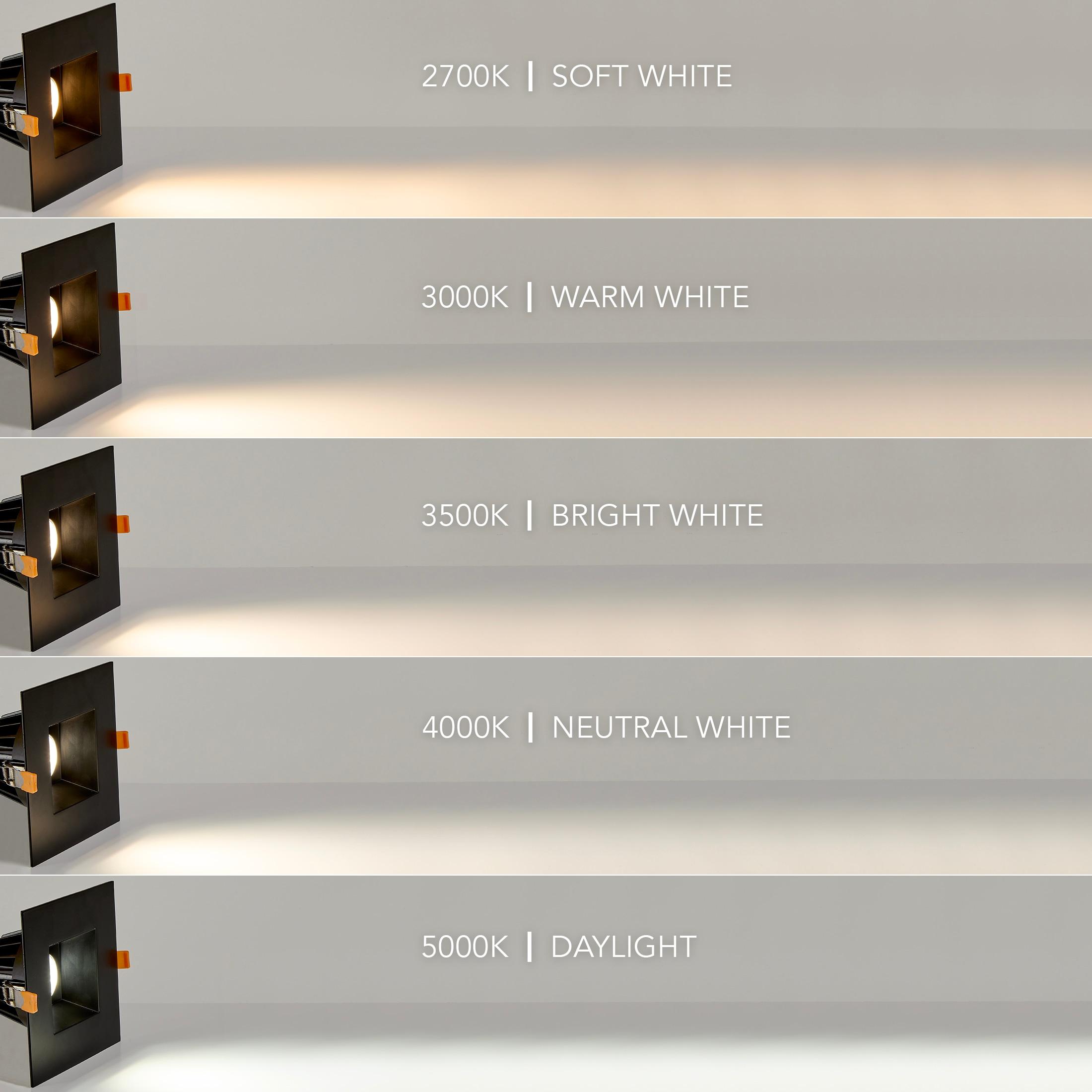 Maxxima 6” Ultra-Thin Recessed Anti-Glare LED Downlight Canless IC Rated 1200 Lumens 5 Color Temperature Select 2700K/3000K/3500K/4000K/5000K Dimmable Square Black Trim 90 CRI 5CCT Slim J-Box Included