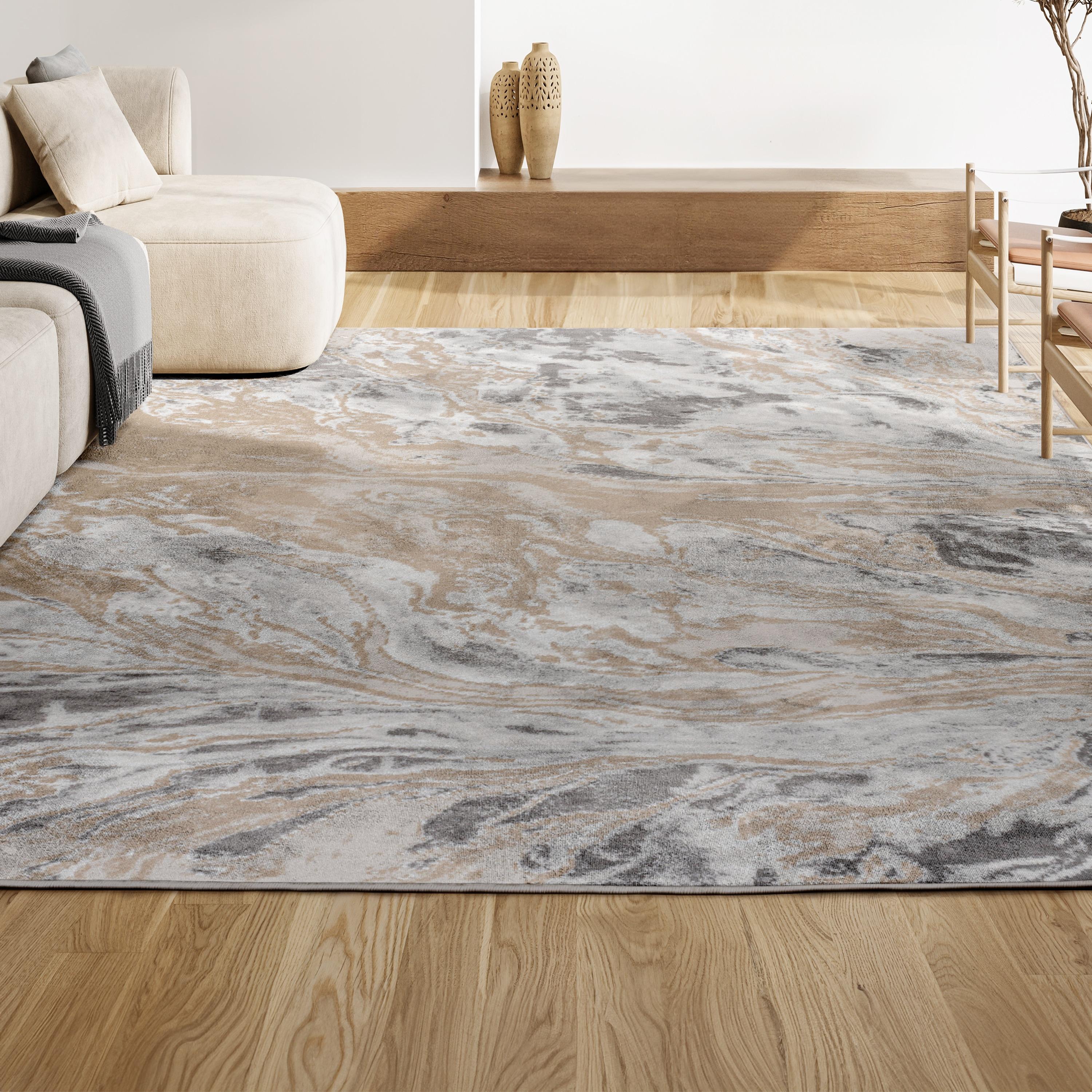 JONATHAN Y Swirl Marbled Abstract Beige/Ivory 8 ft. x 10 ft. Area Rug