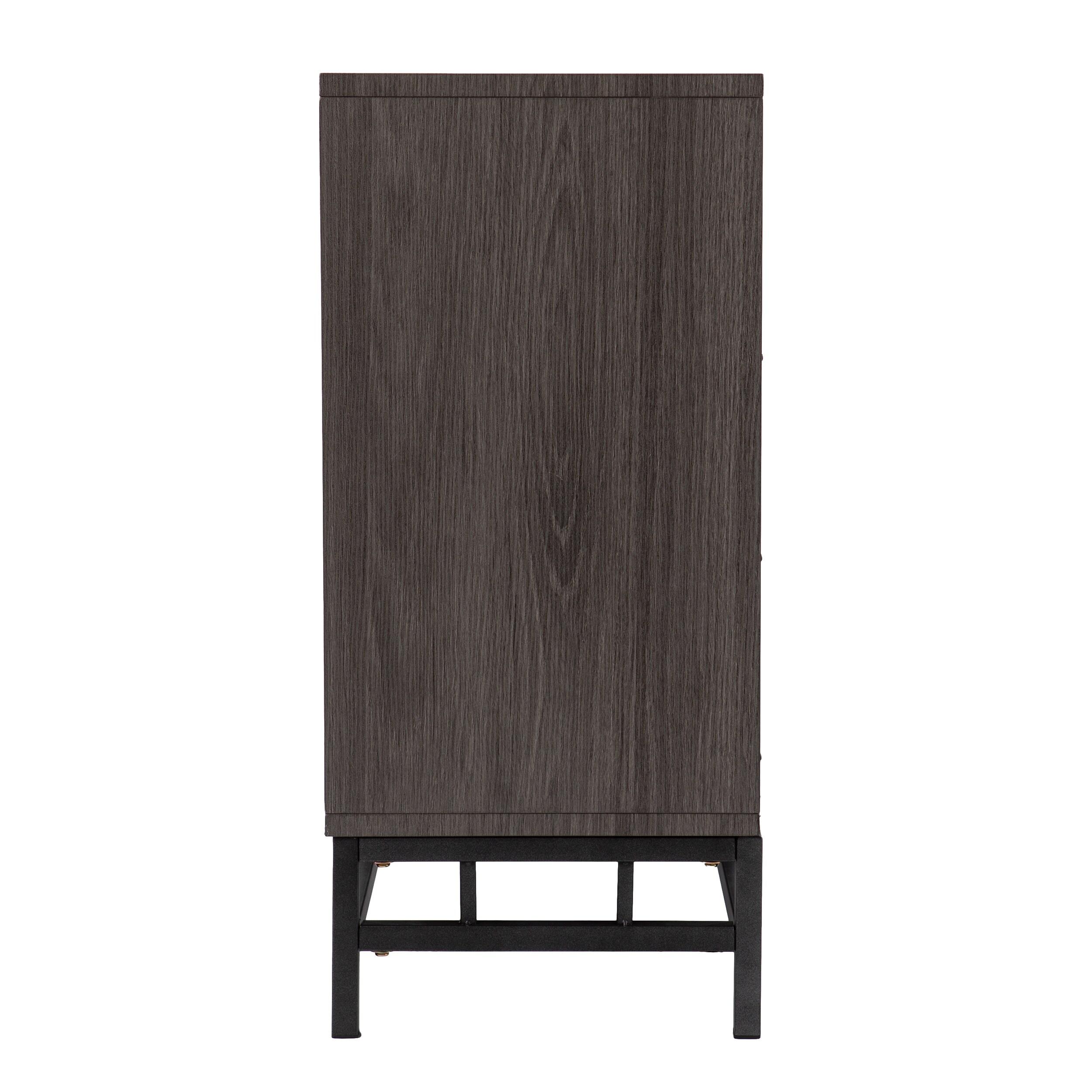 Hollesborne Color Changing Fireplace with Media Storage in Gray/Gunmetal Gray