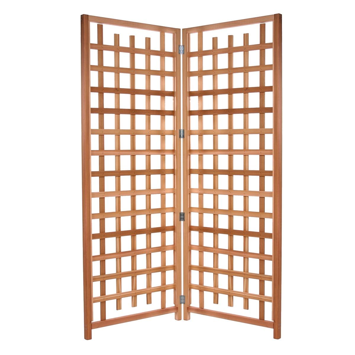 All Things Cedar 2-Piece" Outdoor Single Trellis Handcrafted for Climbing Plants with Snug-Fitting Parts and Sanded Finish for Patio Privacy Screens