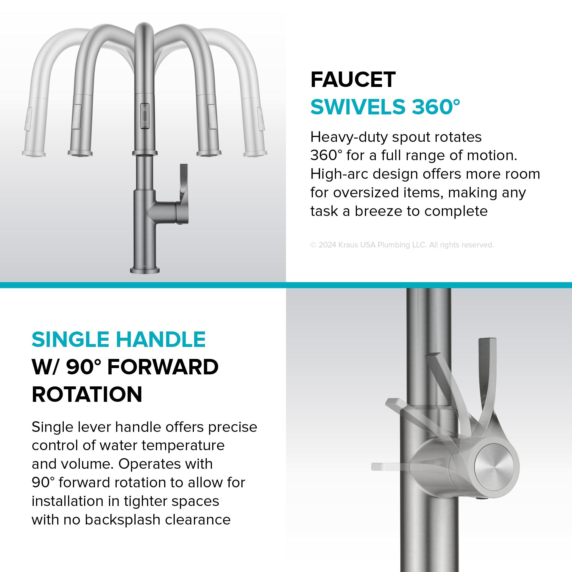 Matte Black Metal Single Handle Pull-down Kitchen Faucet with Sprayer