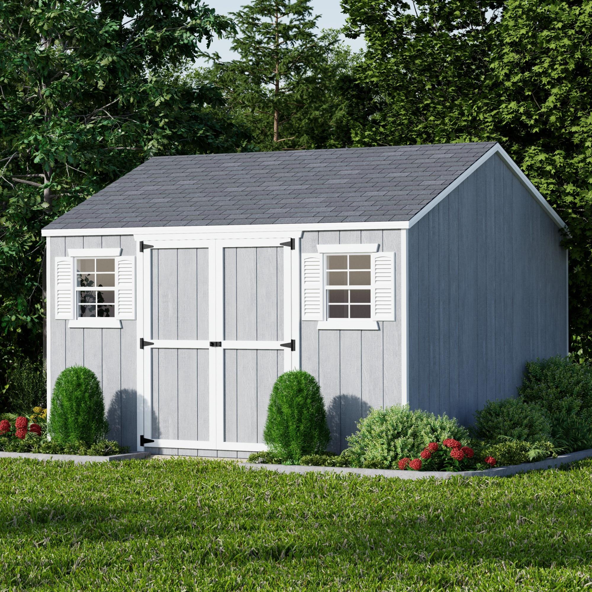 Little Cottage Co. 12x12 Value Workshop Shed with Operable Windows, Outdoor Wood Storage Do-It-Yourself Precut Kit