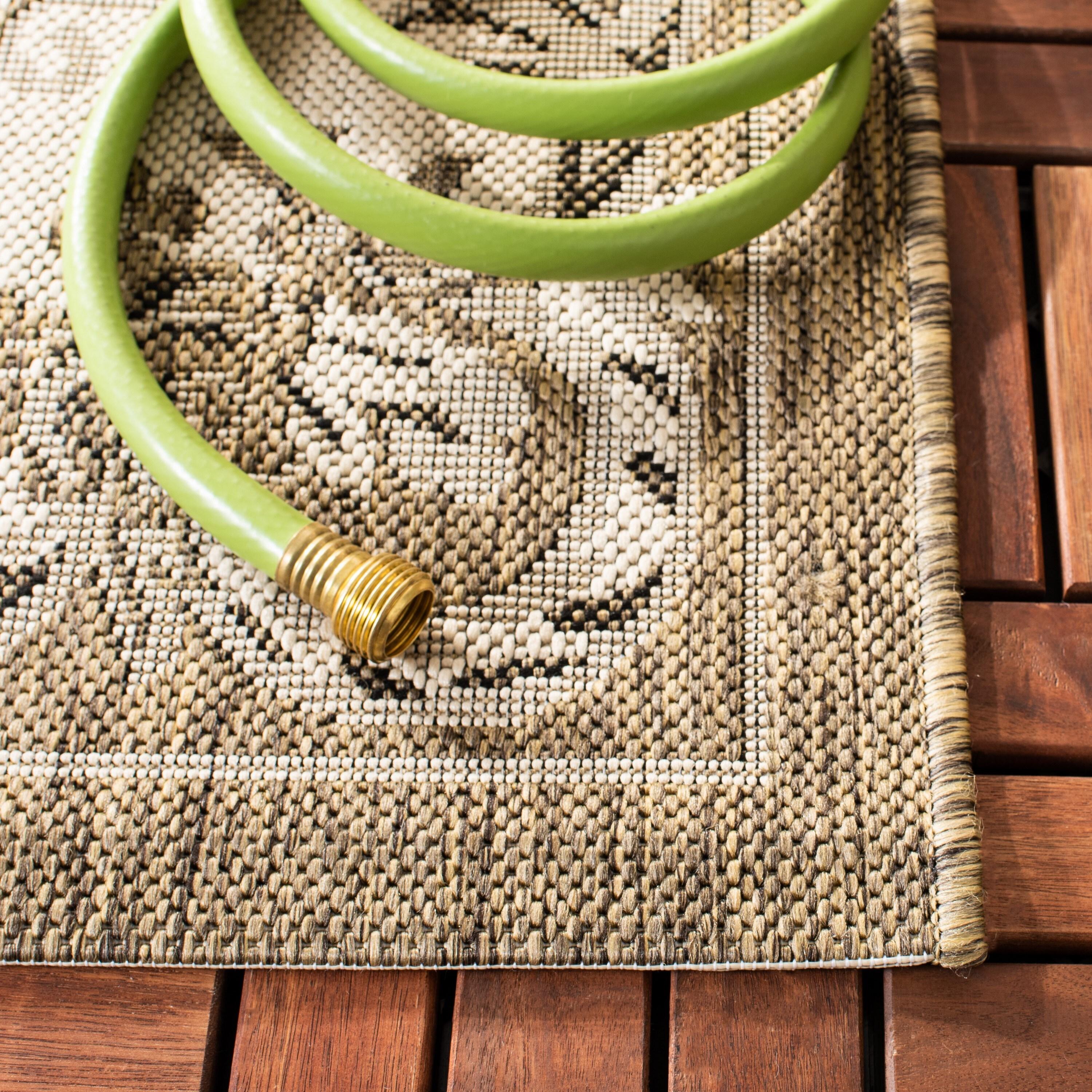 Courtyard CY7208 Power Loomed Indoor/Outdoor Runner Rug - Creme/Brown - 2'3"x10' - Safavieh.