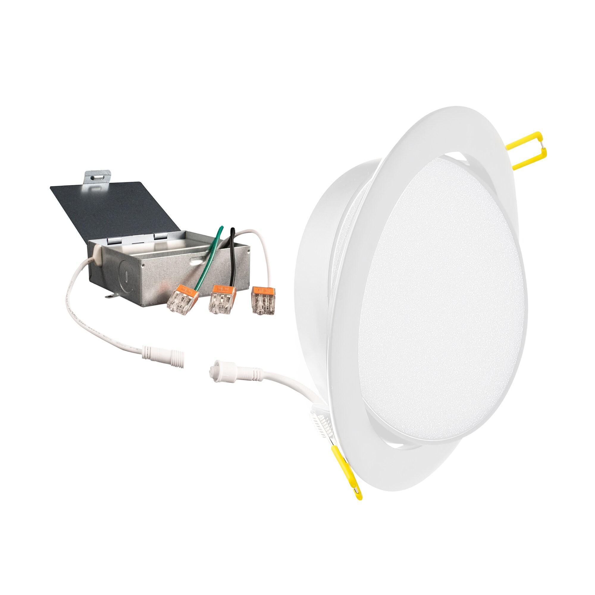 Adjustable Downlight 6.87'' Selectable Color Temperature Dimmable Air-Tight IC Rated LED Canless Recessed Lighting Kit