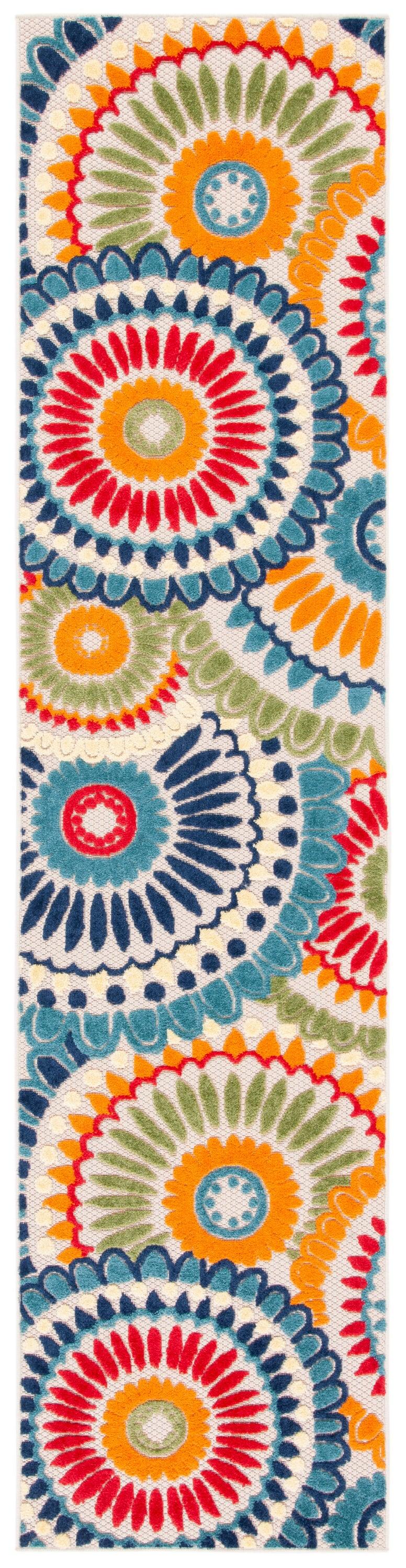 Cabana CBN382 Loomed Indoor Accent Rug - Blue/Ivory - 2'2"x5' - Safavieh