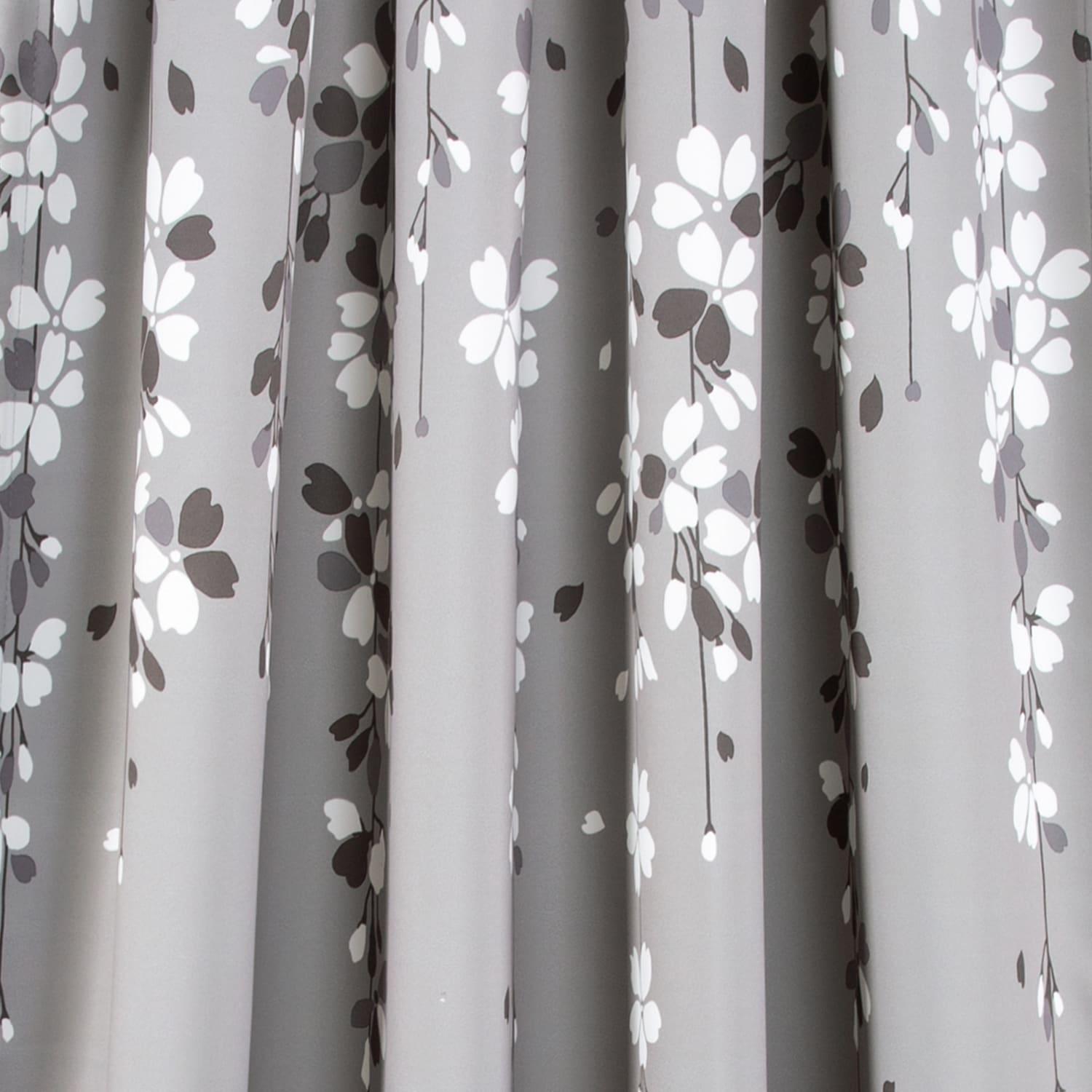 Lush Decor Weeping Flower Room Darkening Window Curtain Panels Gray 52X108+2 Set