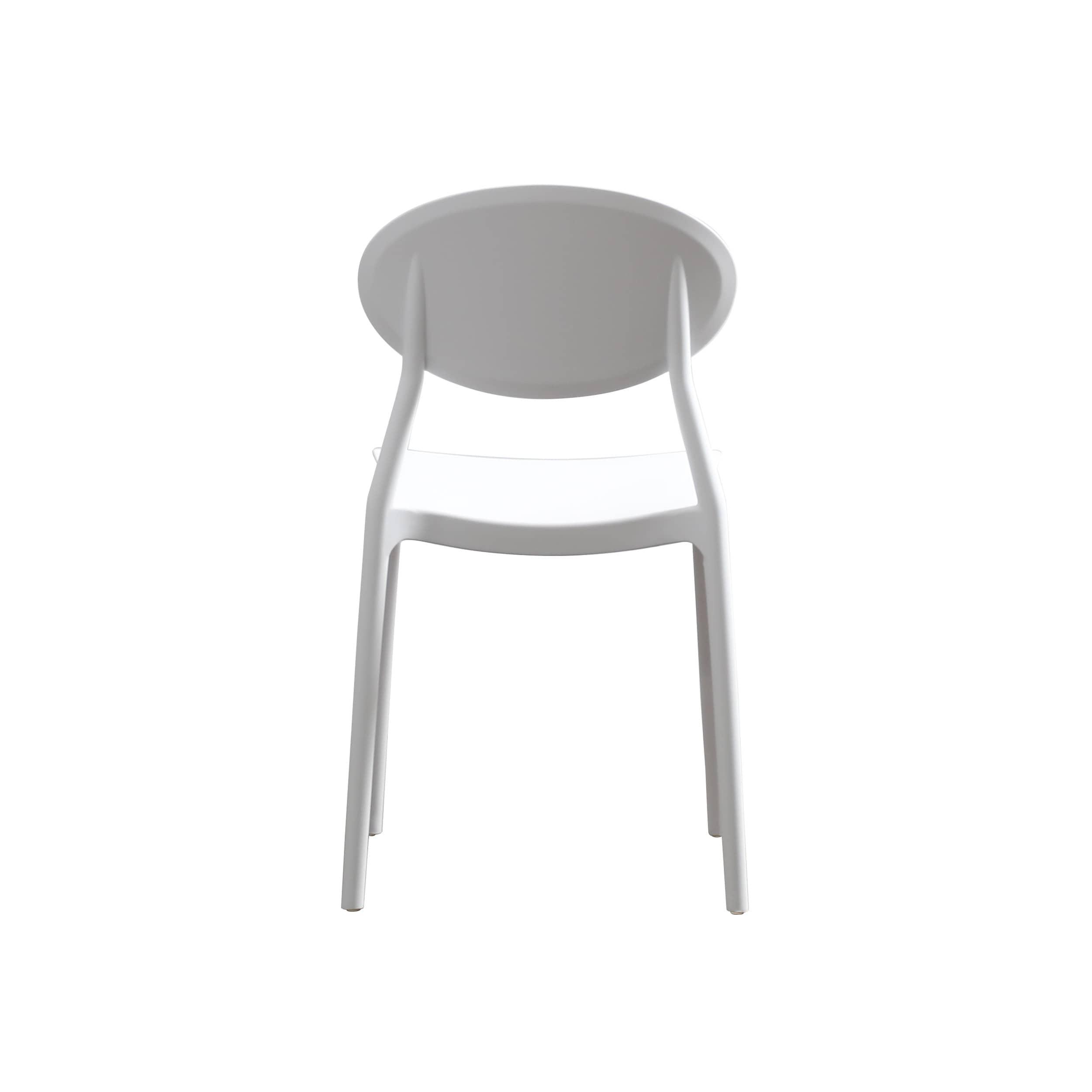 White Polyethylene Stackable Dining Chairs, Set of 2