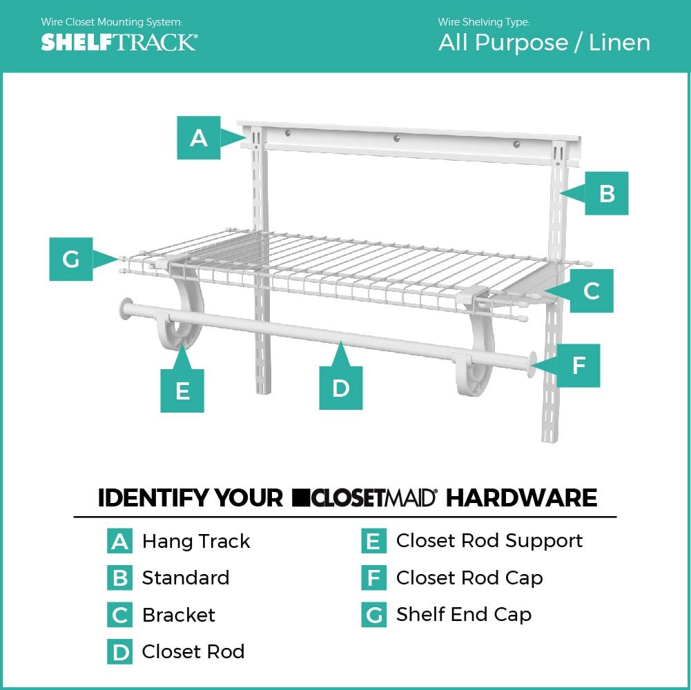 ShelfTrack 60" W - 96" W Closet System Starter Kit