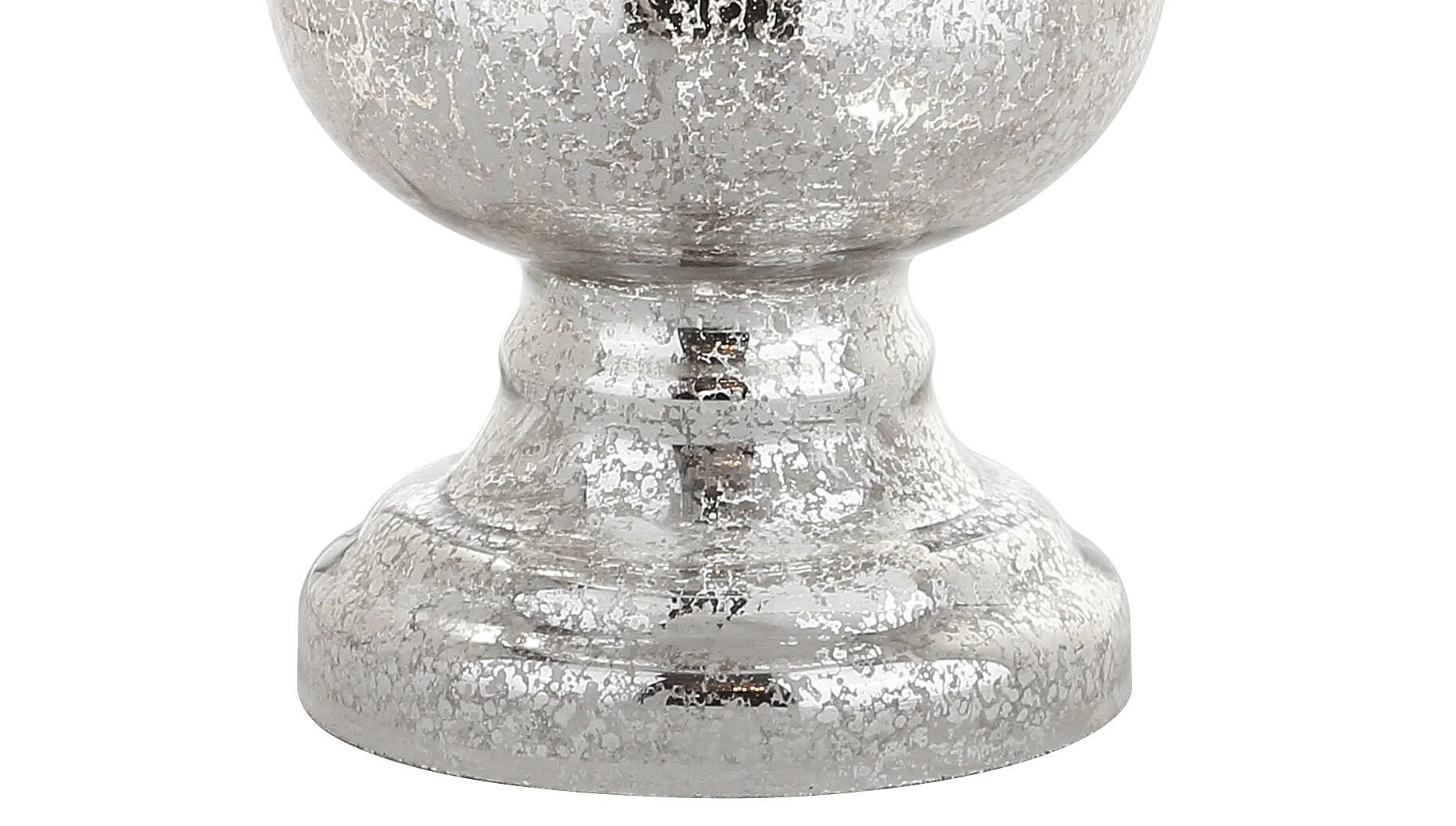 JONATHAN Y JYL1061D-SET2 Genie 28.5" Glass LED Table Lamp, Contemporary, Transitional for living room, dinning room, bedroom, office Bulb Included, Mercury Silver (Set of 2)