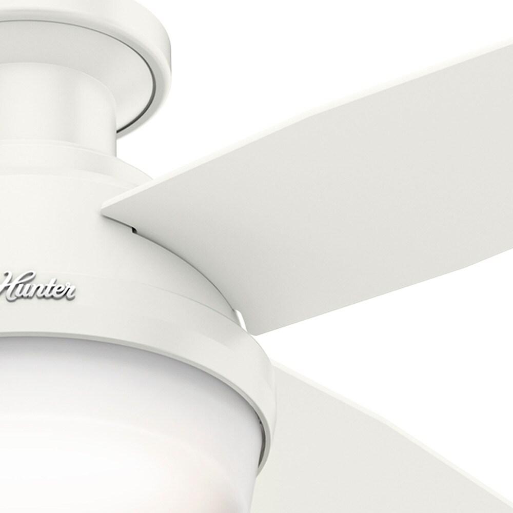 Dempsey Low Profile 44" 4 - Blade Indoor Flush Mount Small Room Ceiling Fan with Lights and Remote