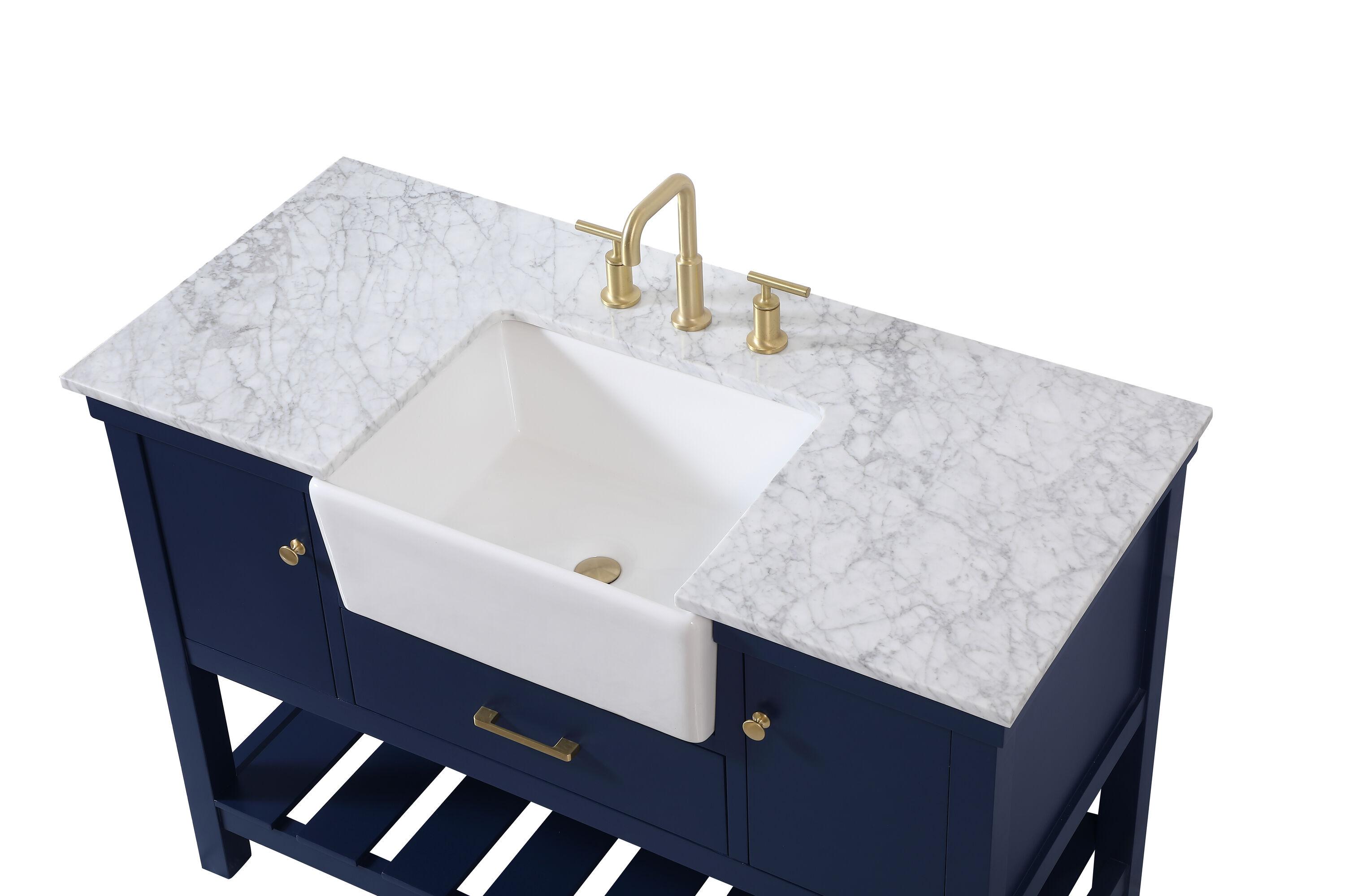 Pelaghia 48'' Single Bathroom Vanity with Marble Top