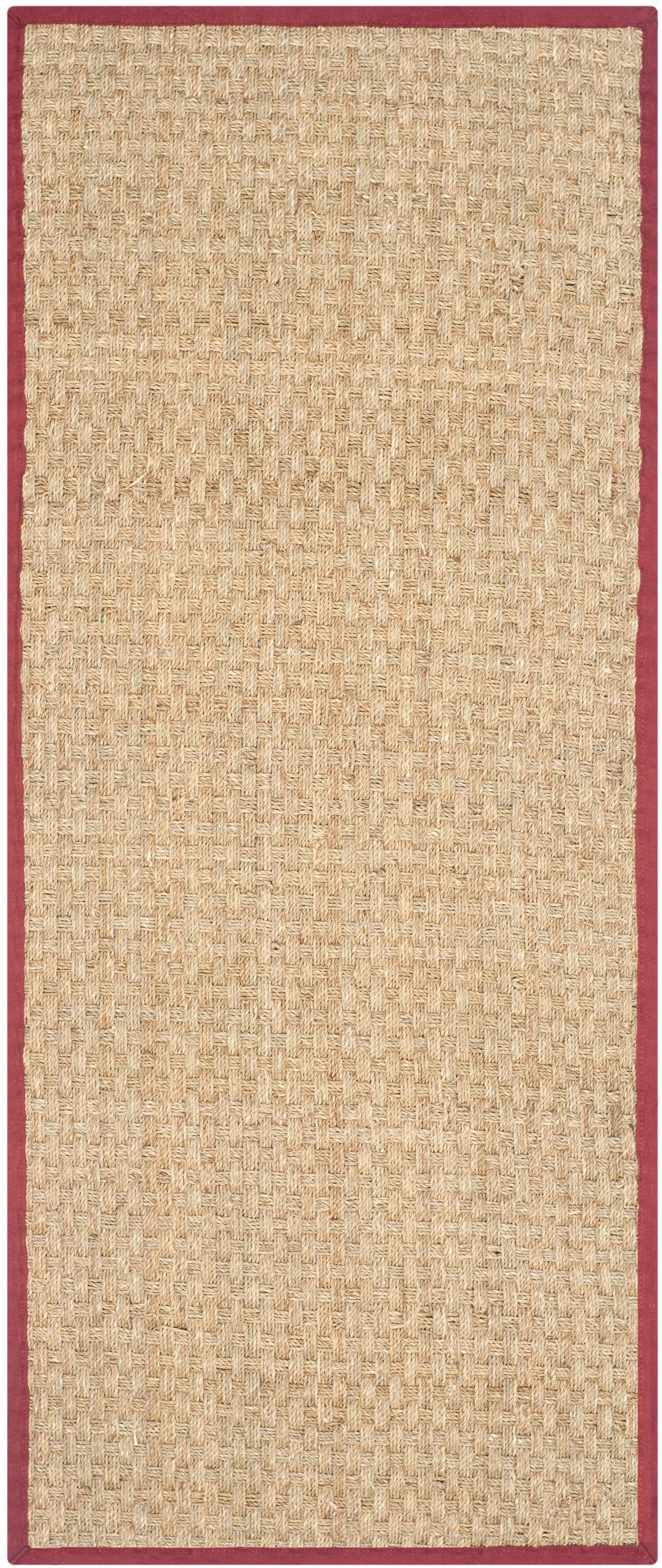 Natural Fiber NF114 Power Loomed Indoor Runner Rug - Natural/Red - 2'6"x6' - Safavieh.