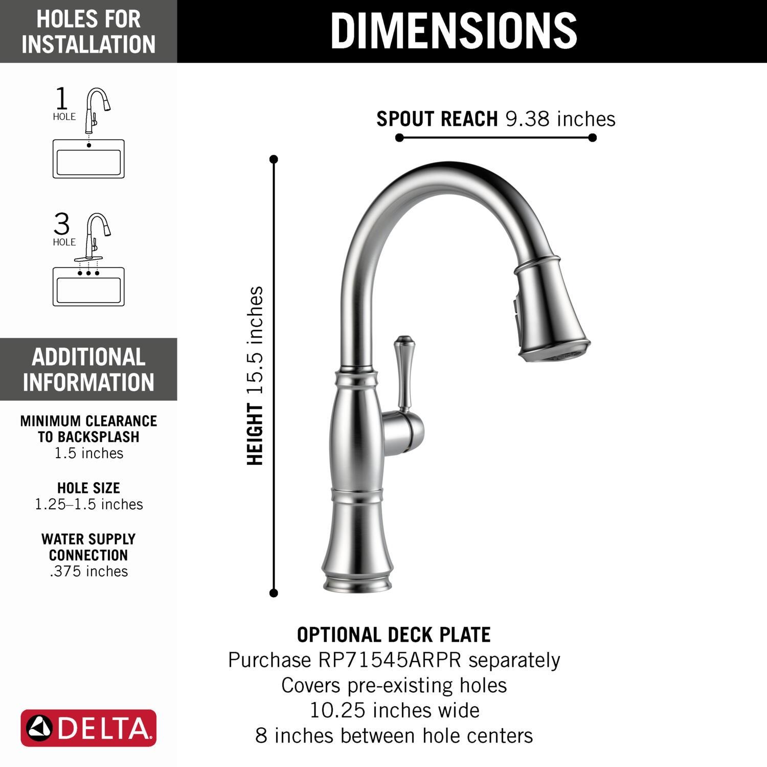 Cassidy Pull Down Sprayer Kitchen Sink Faucet, Single Handle Kitchen Faucet