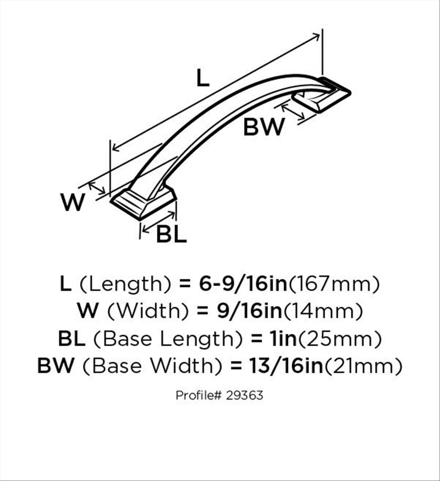 Amerock Candler 5-1/16 inch (128mm) Center-to-Center Polished Nickel Cabinet Pull