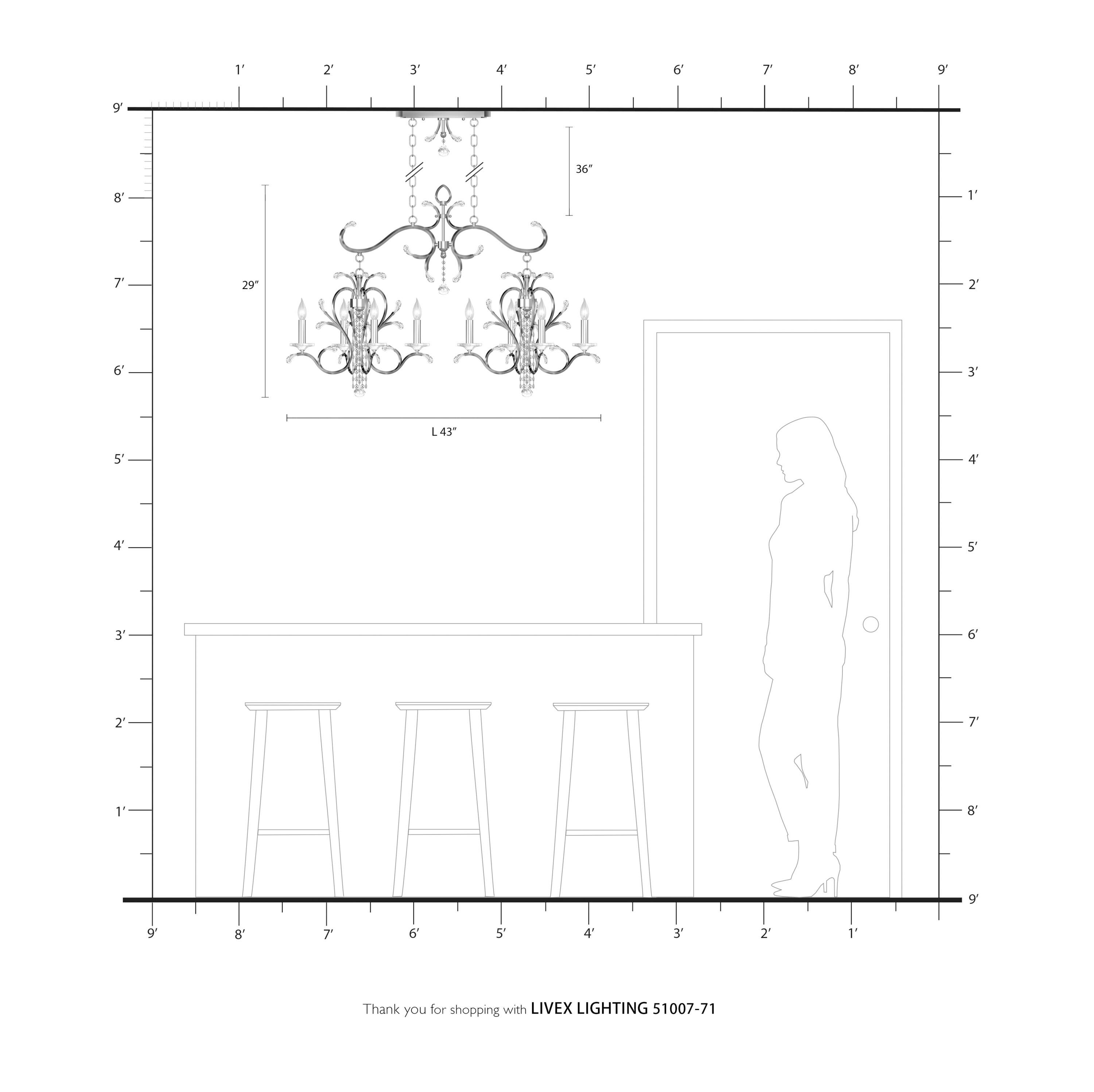 Livex Lighting Serafina 8 - Light Chandelier in  Hand Applied Venetian Golden Bronze