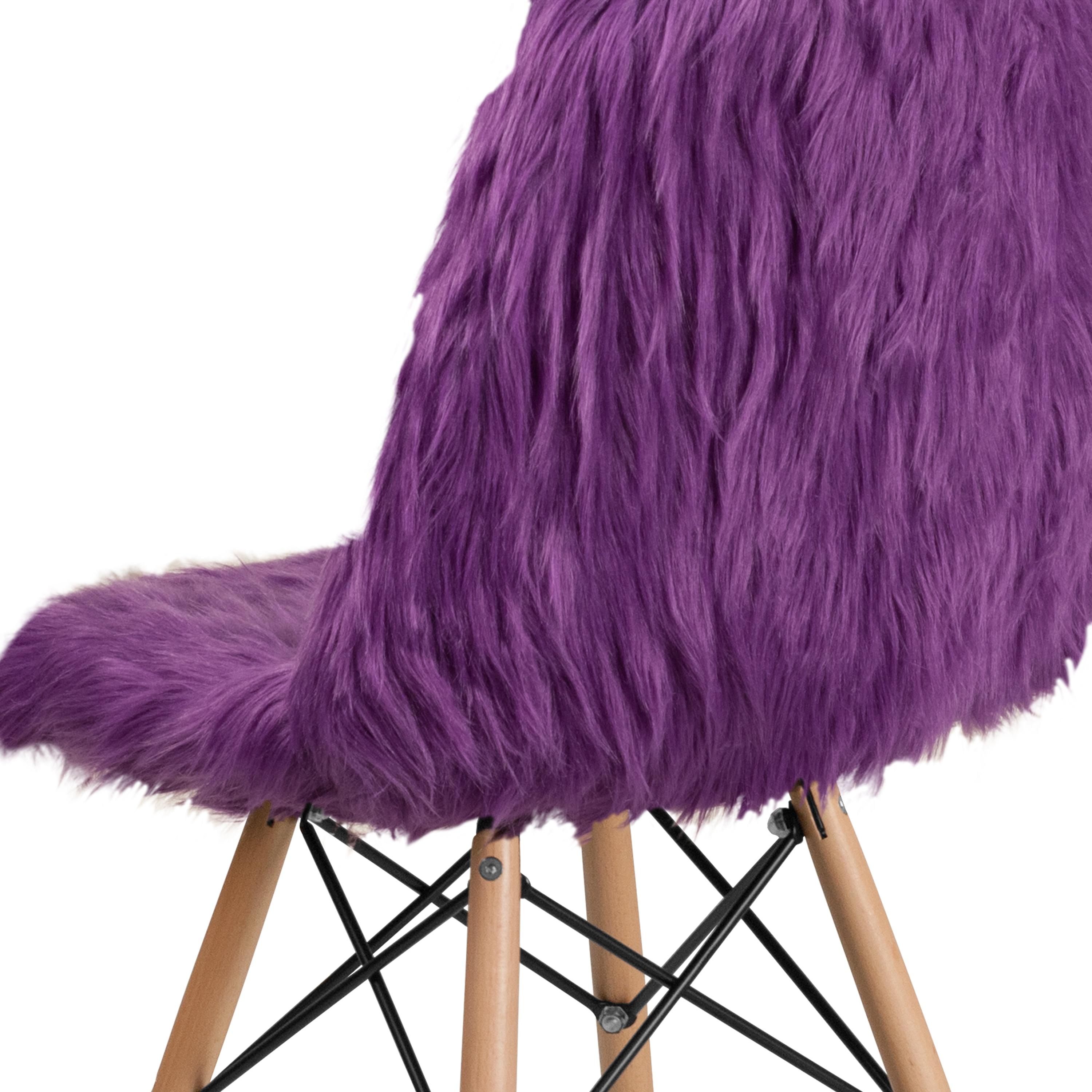 Flash Furniture Shaggy Dog Purple Accent Chair