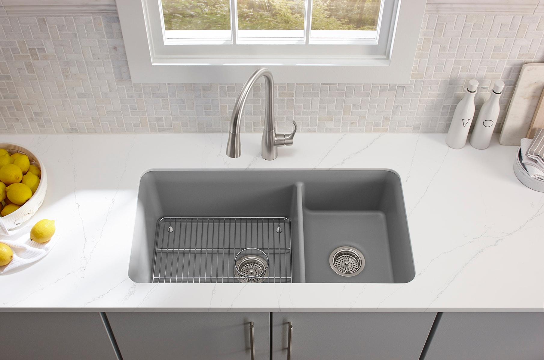 Cairn® 34" L x 18" W Double Basin Undermount with Accessories