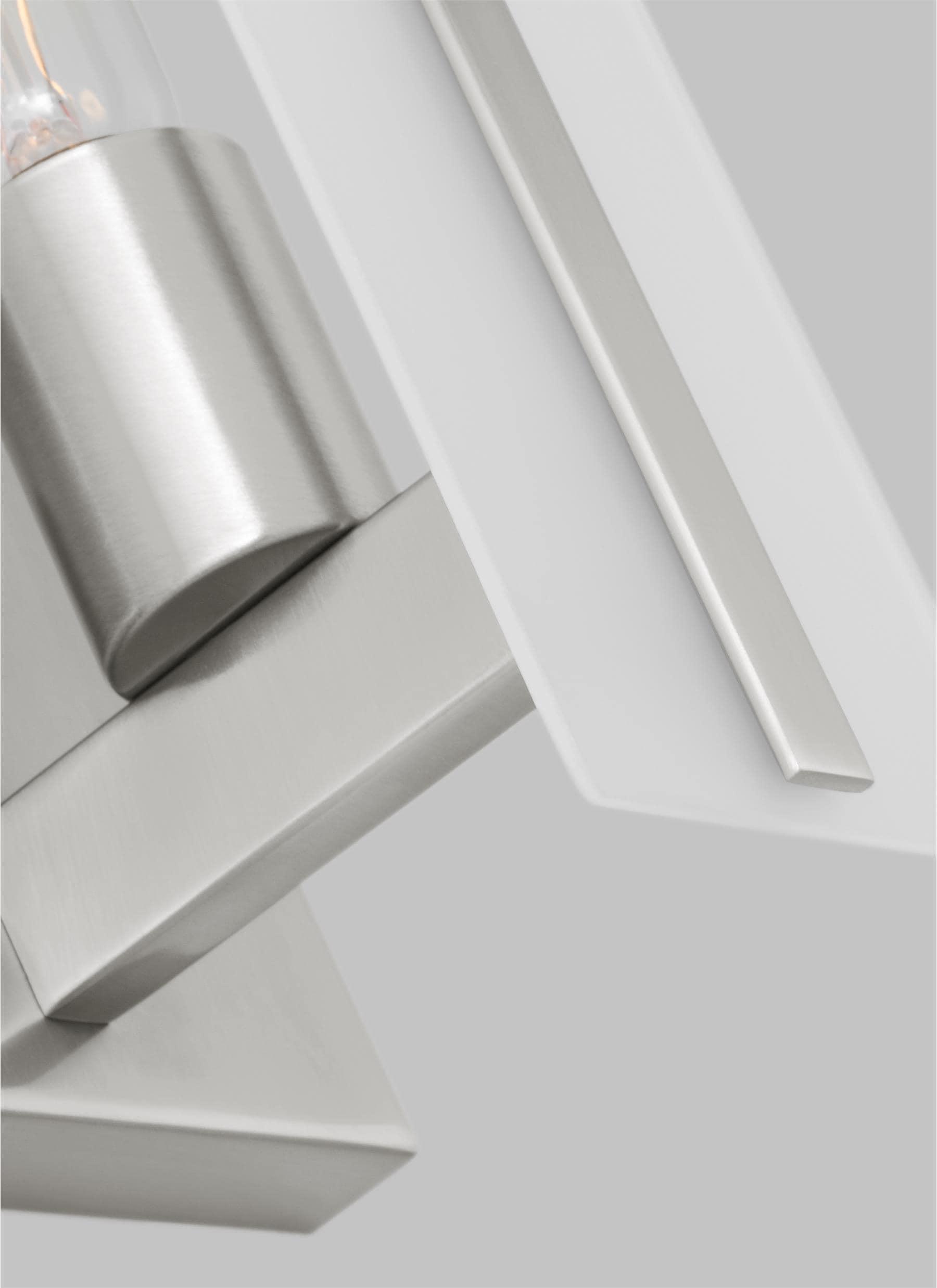 Elegant Brushed Nickel Vanity Sconce with Satin Etched Glass