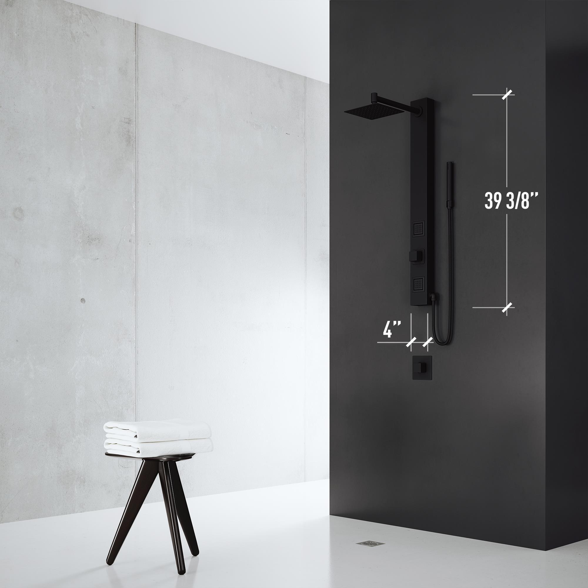 Orchid 39" H X 4" W 2-Jet Shower System with Hand Wand - Requires existing shower head connection