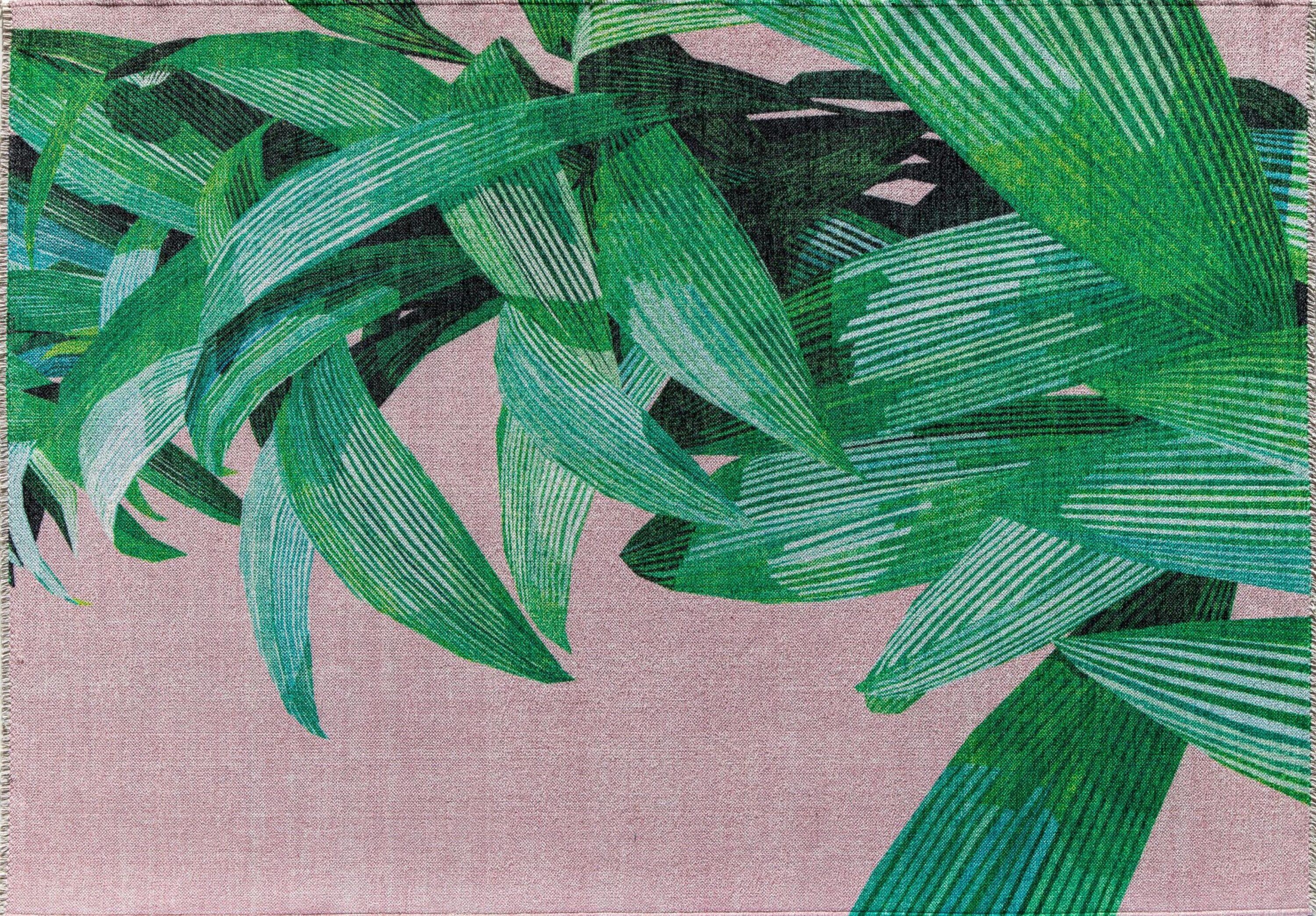 Maisie Modern Pink Palm Area Rug