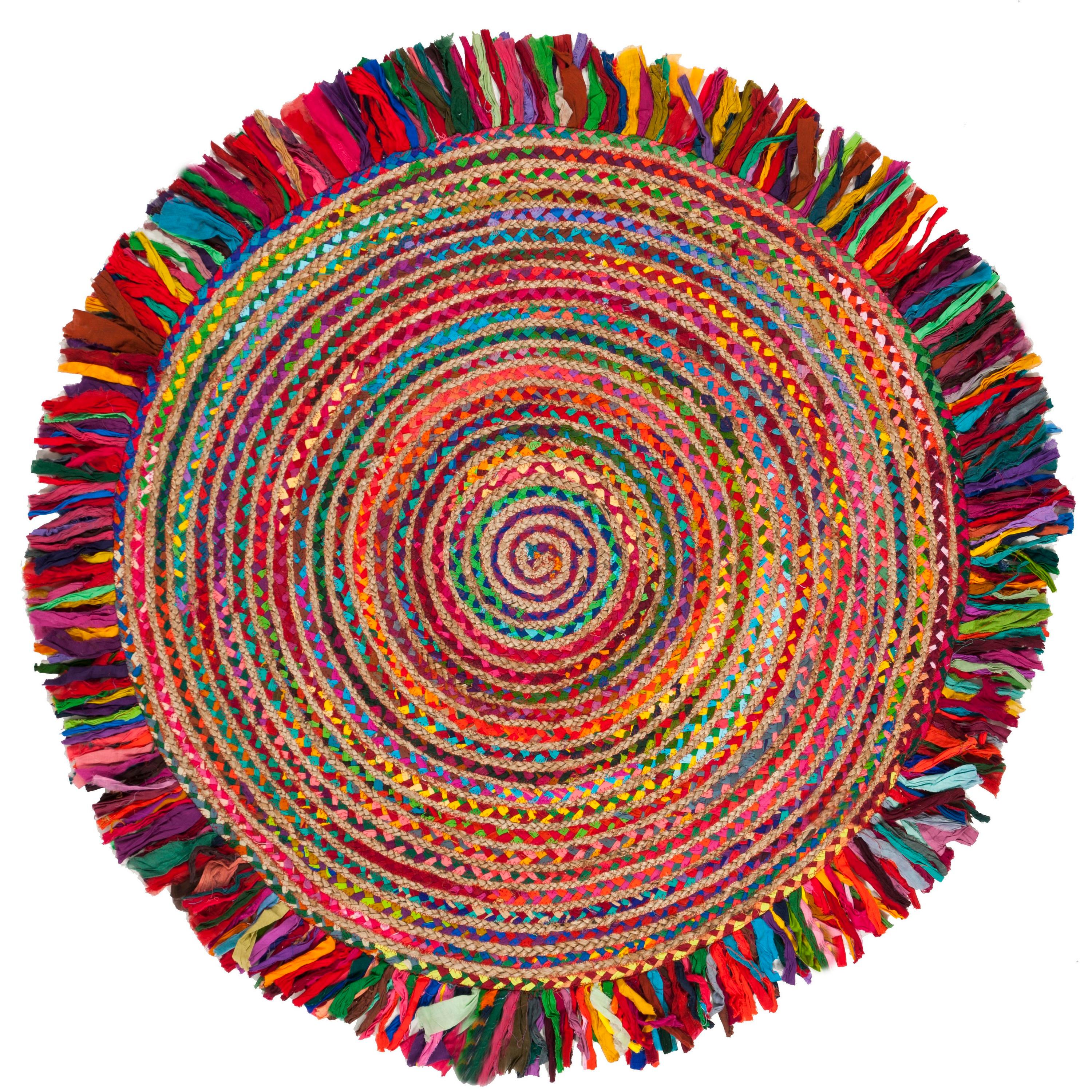 Cape Cod CAP206 Hand Woven Area Rug - Ivory/Red - 4' Round - Safavieh.