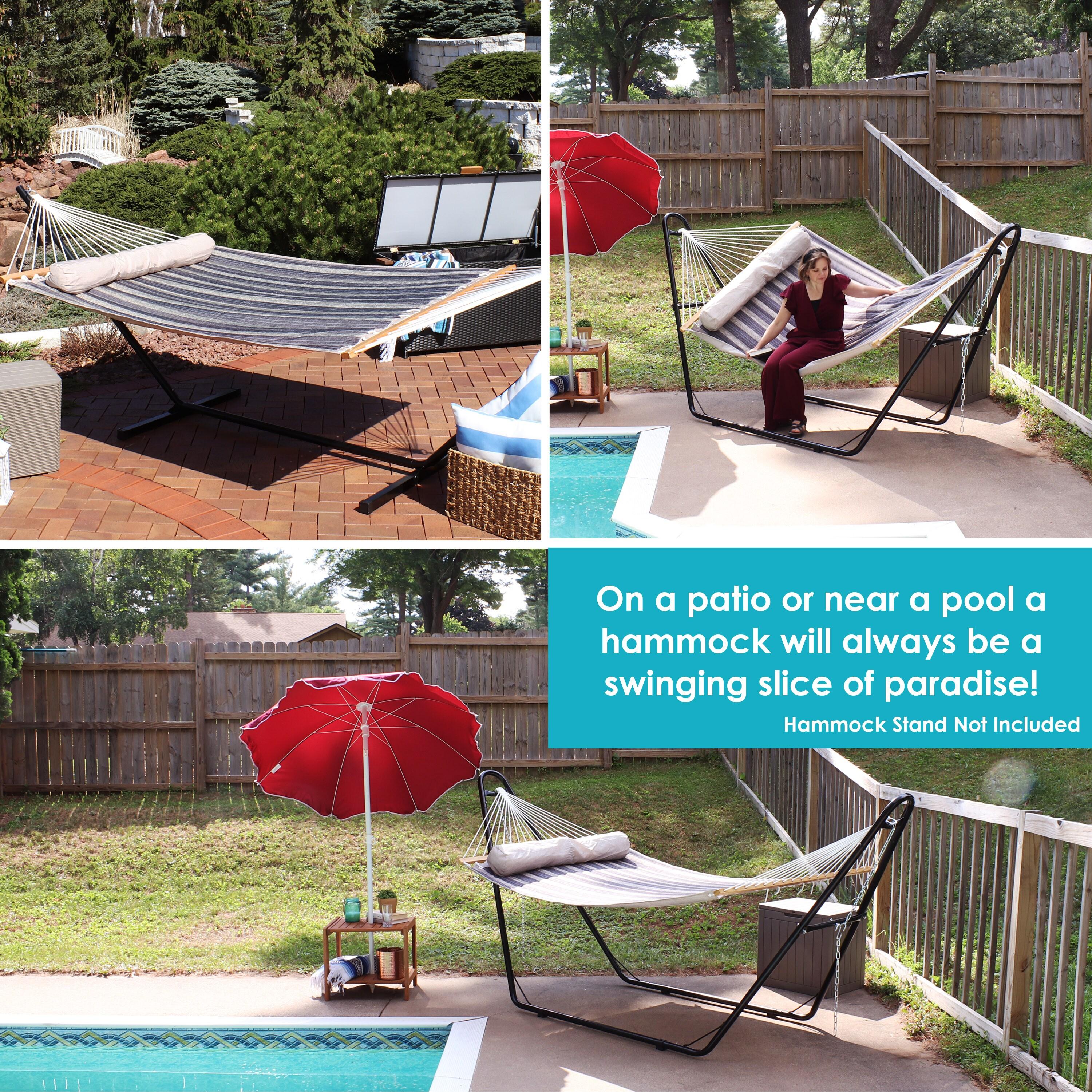 2-Person Quilted Polyester Spreader Bar Hammock