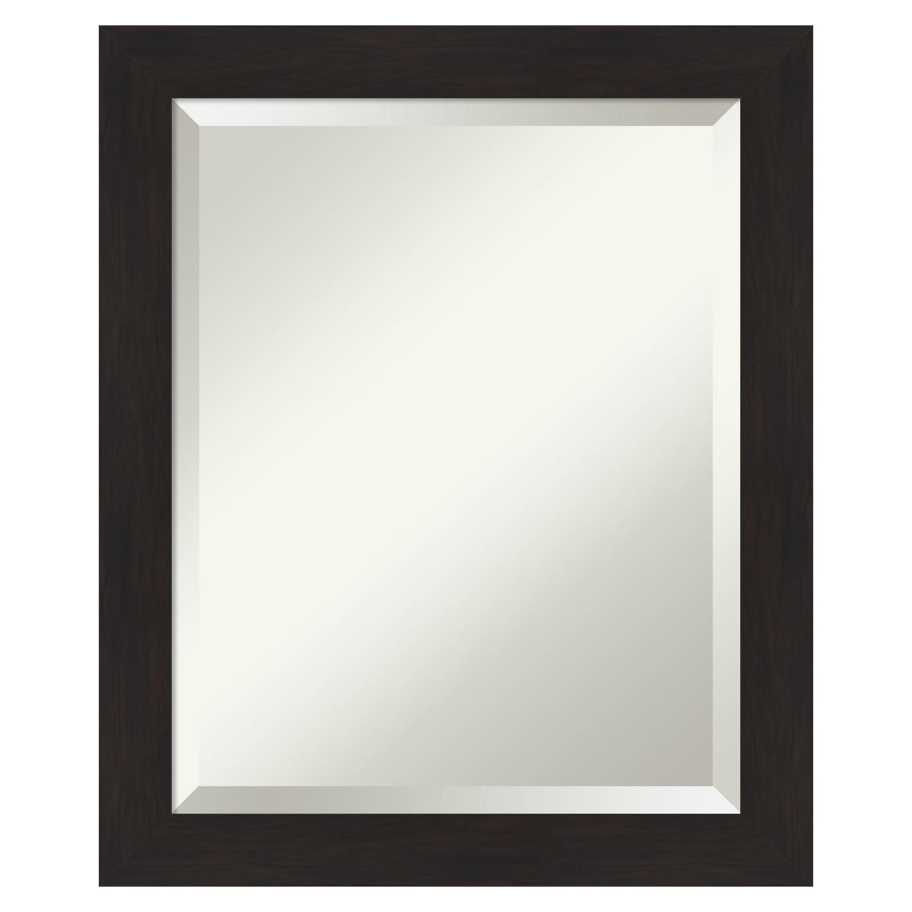 Espresso Brown Beveled Wall Mirror with Polystyrene Frame