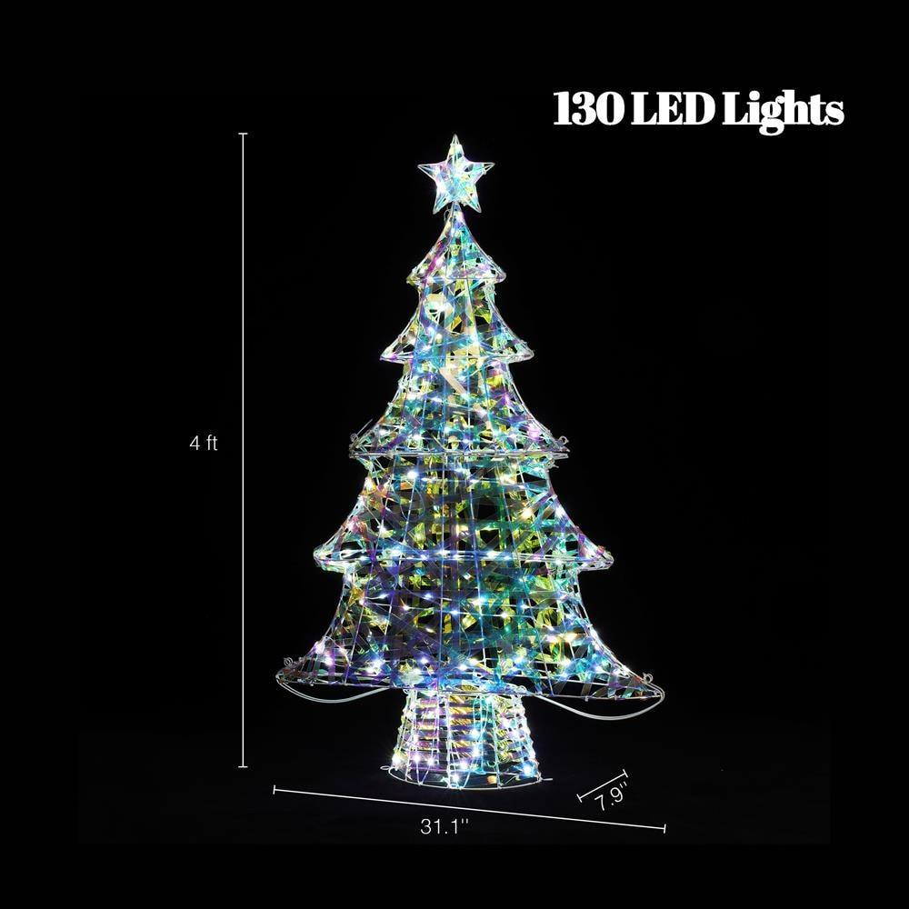LuxenHome Lighted Christmas Tree Indoor and Outdoor Holiday Decoration Multicolored