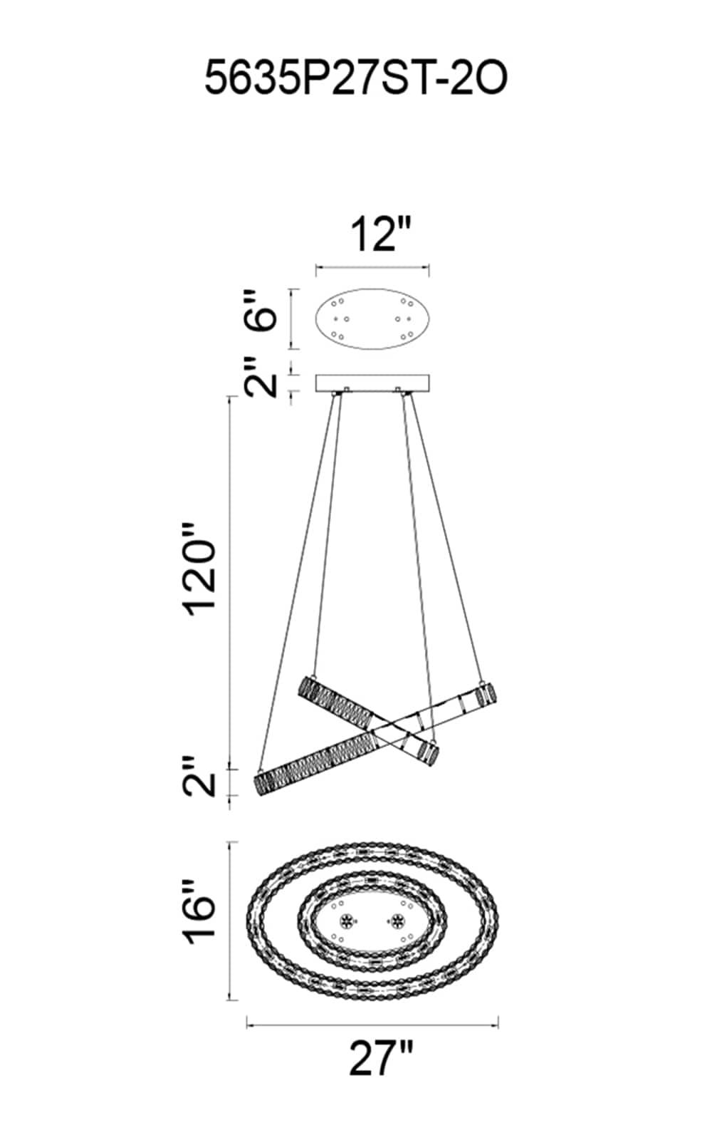 CWI Lighting Florence LED Chandelier With Chrome Finish