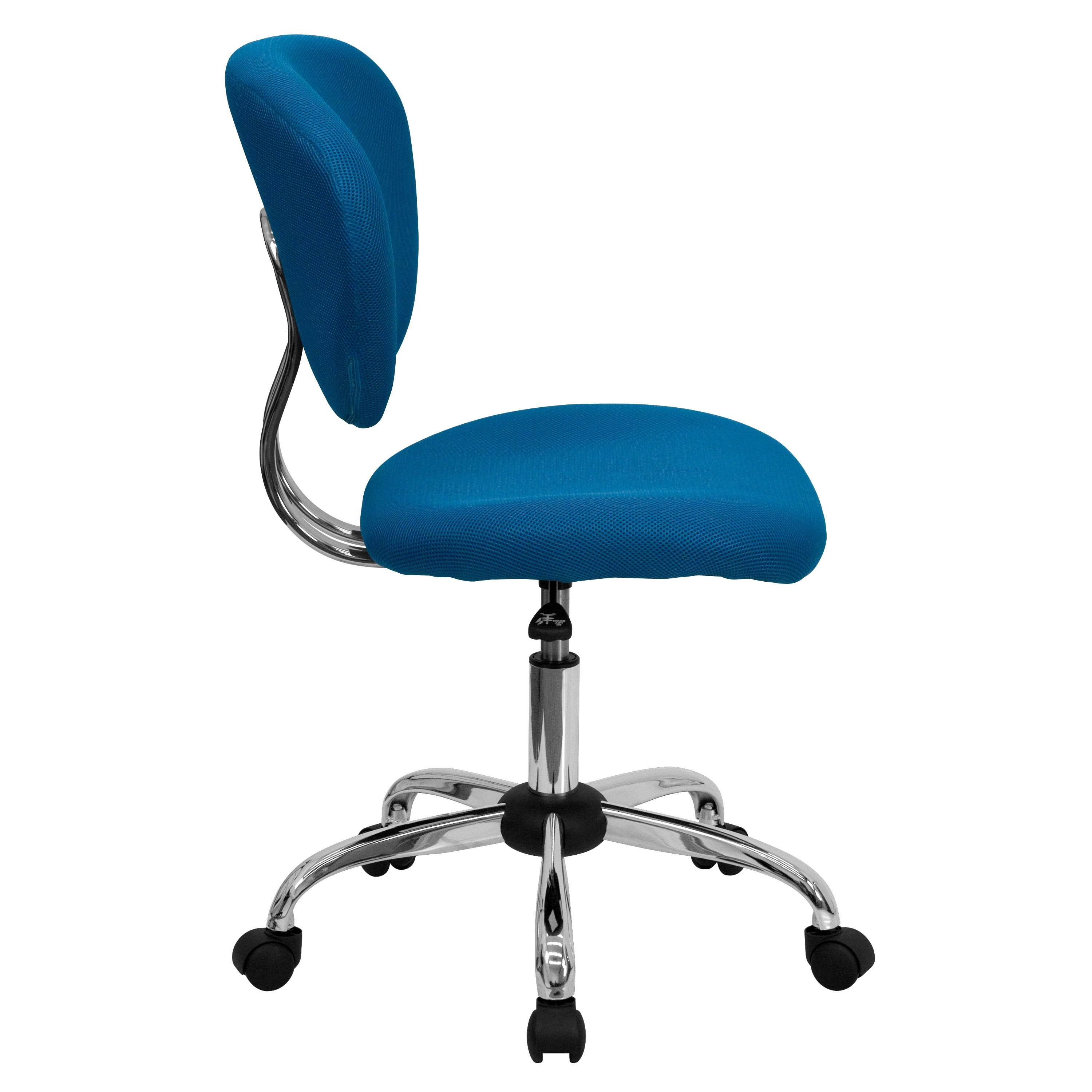 Turquoise Mesh Mid-Back Ergonomic Swivel Task Chair