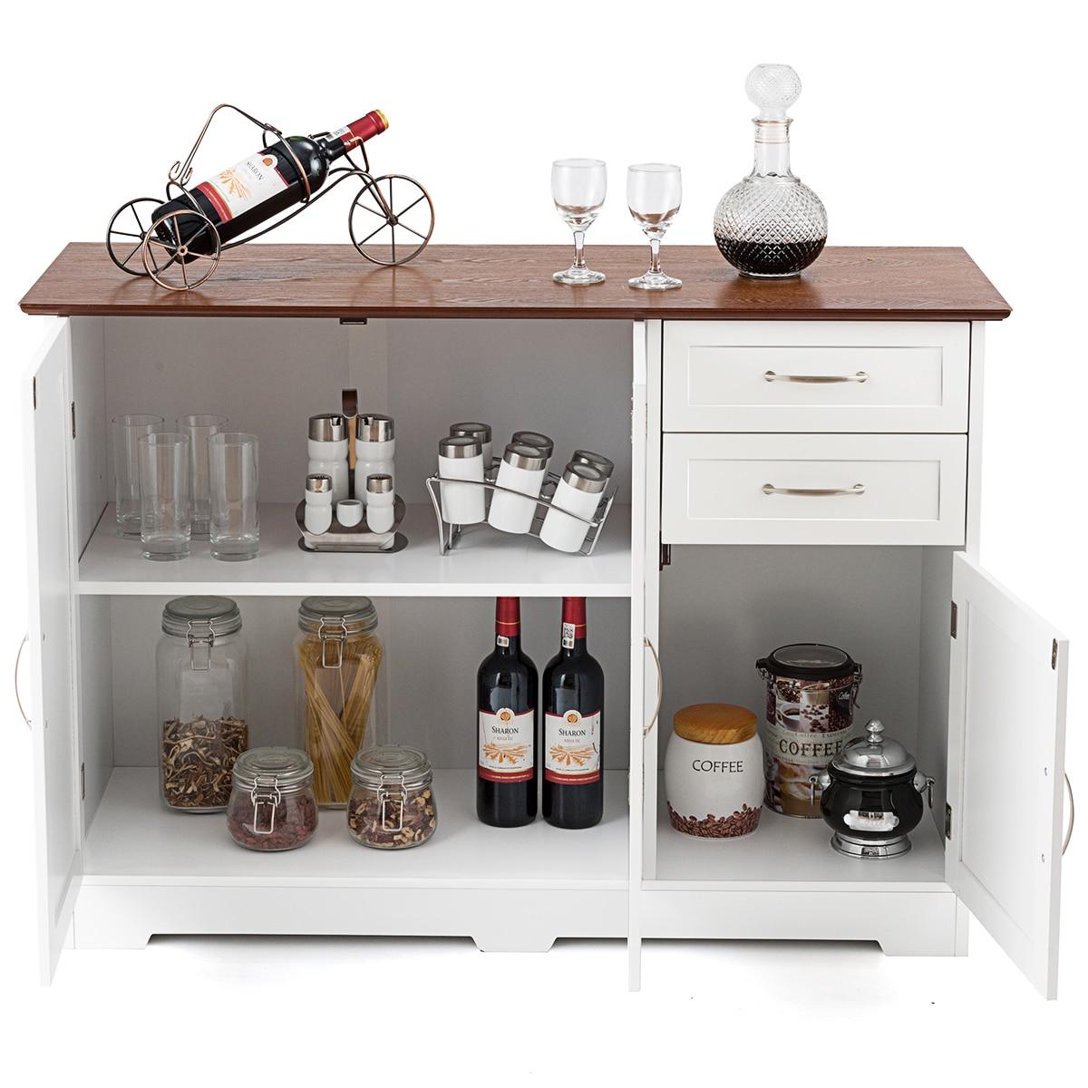 Buffet Server Storage Cabinet With 2-Door Cabinet And 2 Drawers