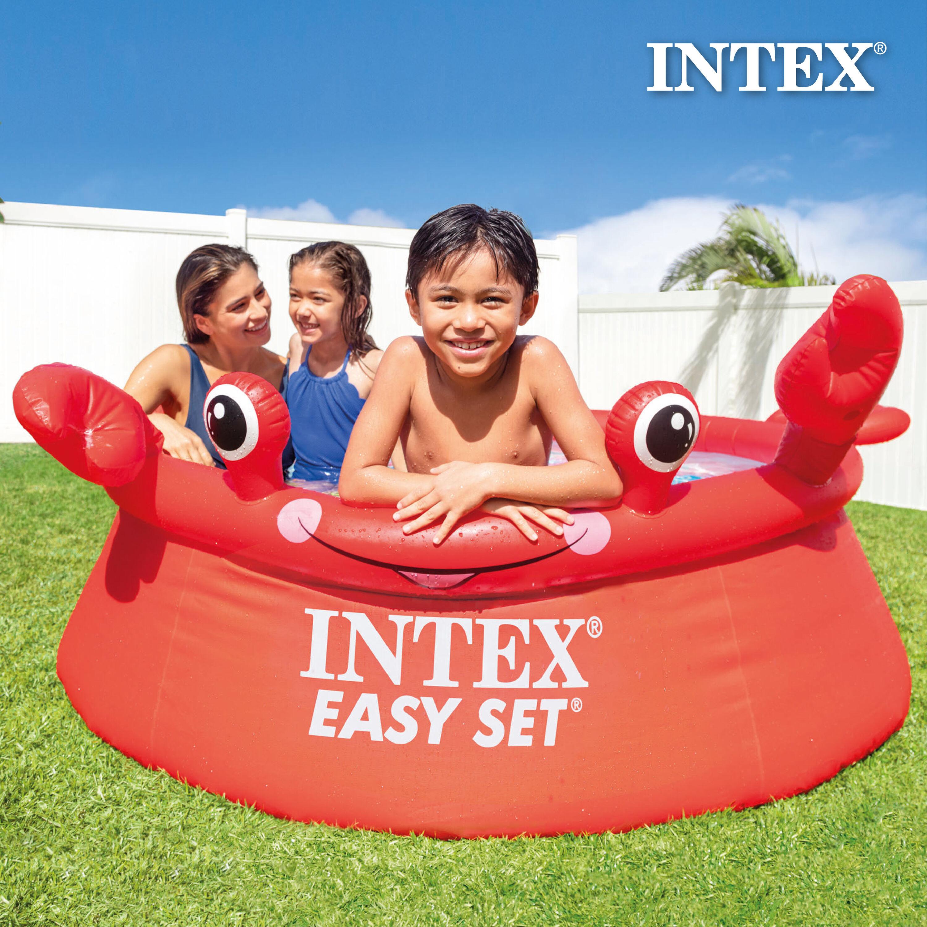 Intex Intex Happy Crab Easy Set 6ft x 20in Round Inflatable Ring Kiddie Pool