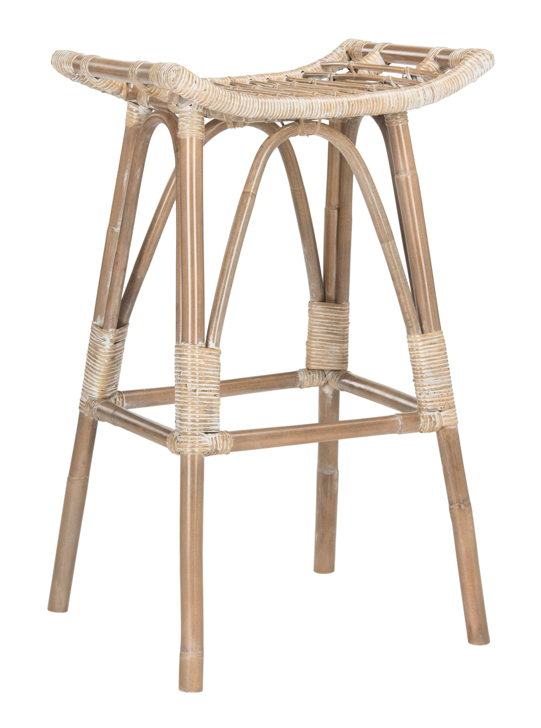 Leda Rattan Counter Stool - WIK6512 - Brown - Safavieh