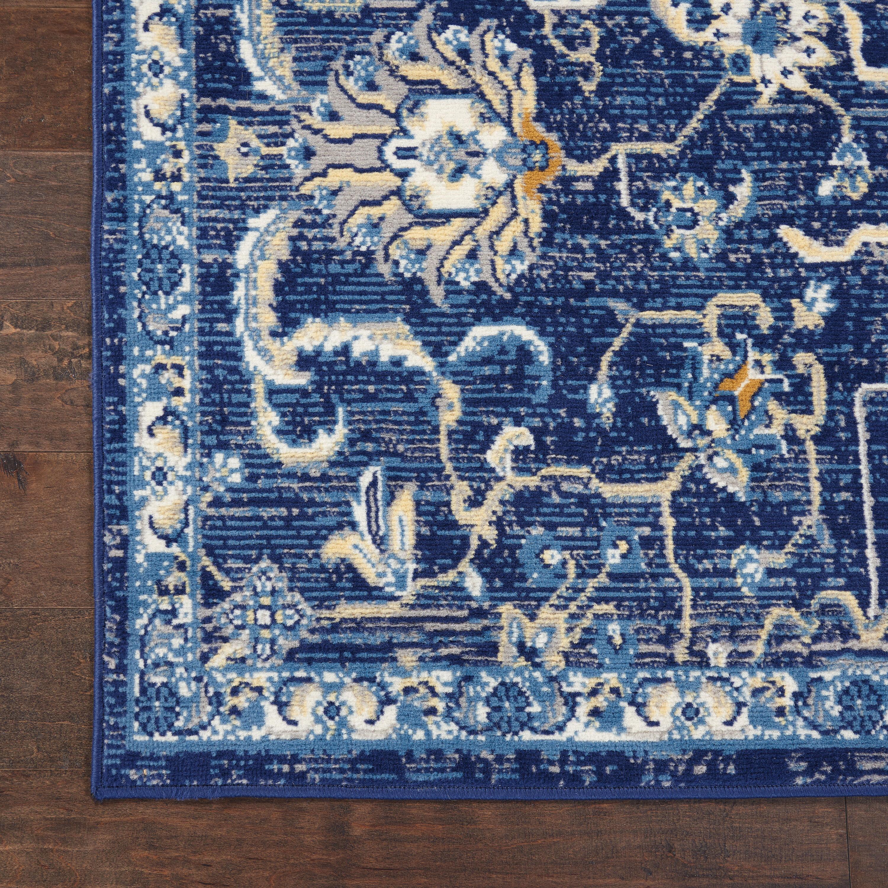 Nourison Grafix GRF24 Indoor Area Rug - Navy 3'9" x 5'9"