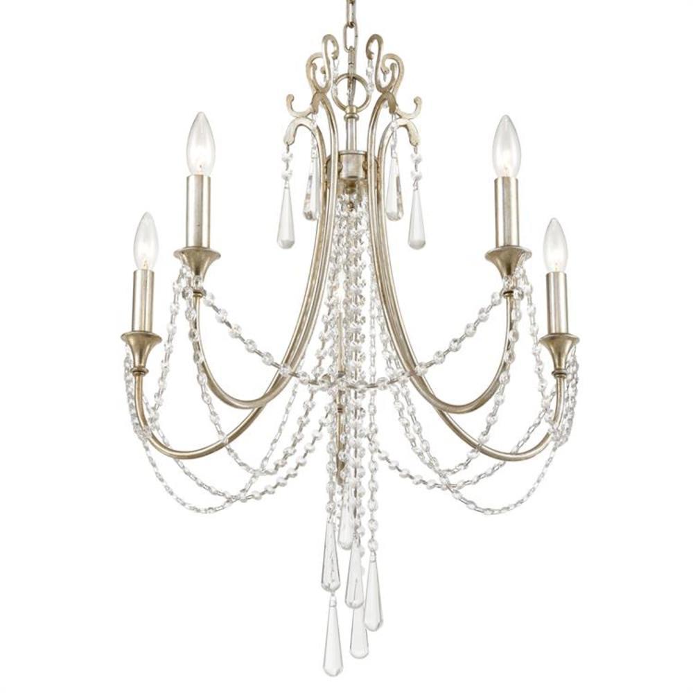 Crystorama Lighting Group Arc-1905-Cl-Mwp Arcadia 5 Light 24" Wide Crystal Candle Style