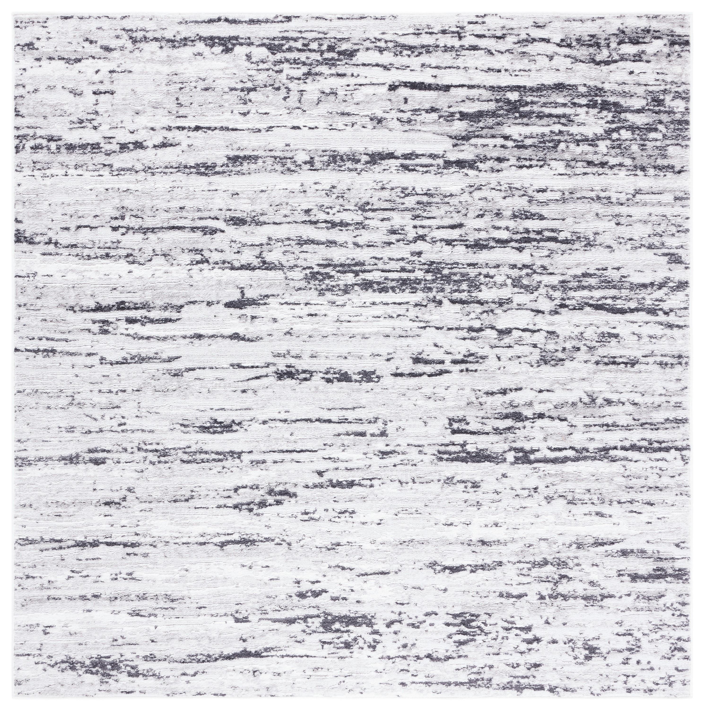 Amelia 700 ALA768 Machine Made Loomed Area Rug - Light Grey/Charcoal - 5'-3" X 5'-3"  Square - Safavieh