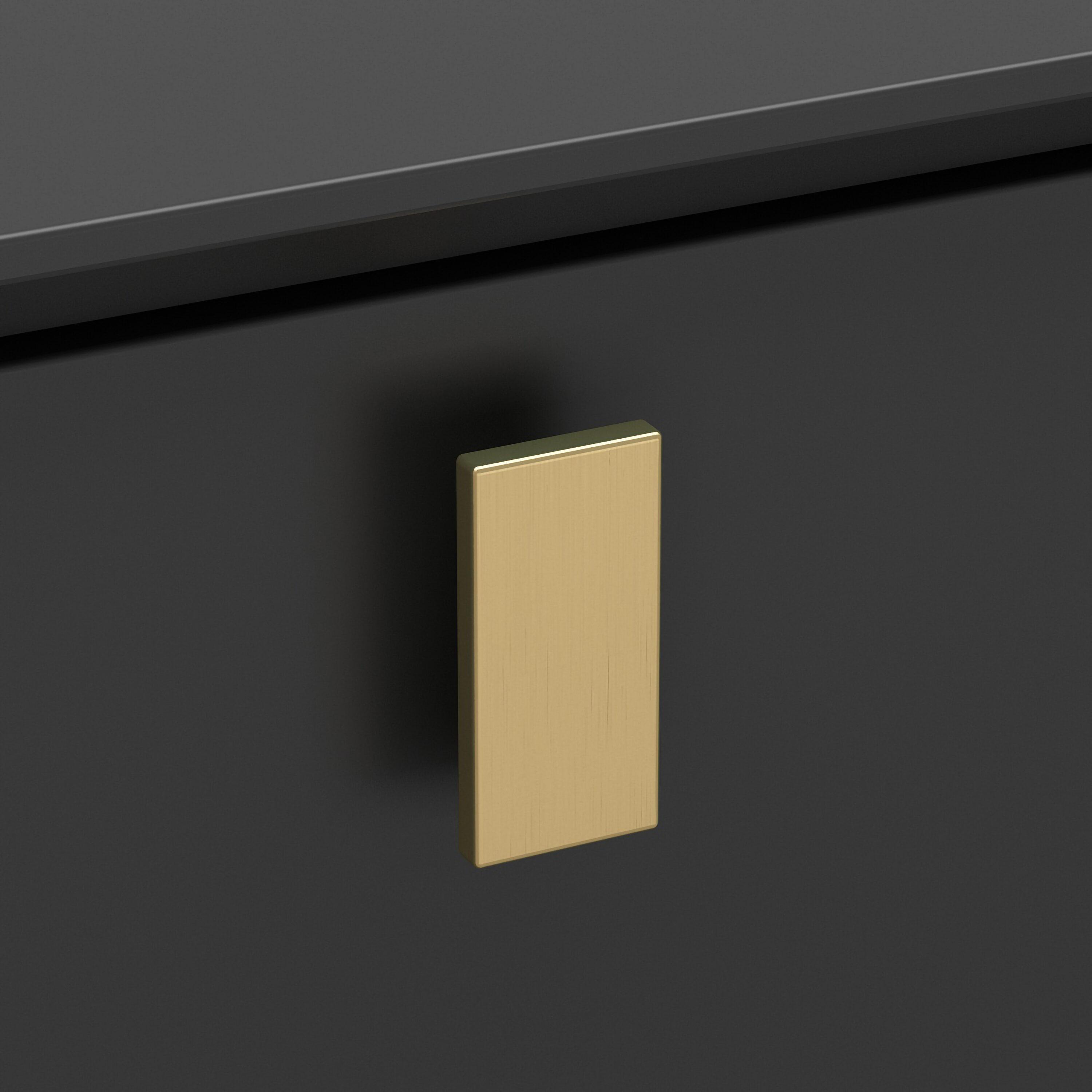 FUFU&GAGA Black Nightstand Sideboard Table 3-drawer