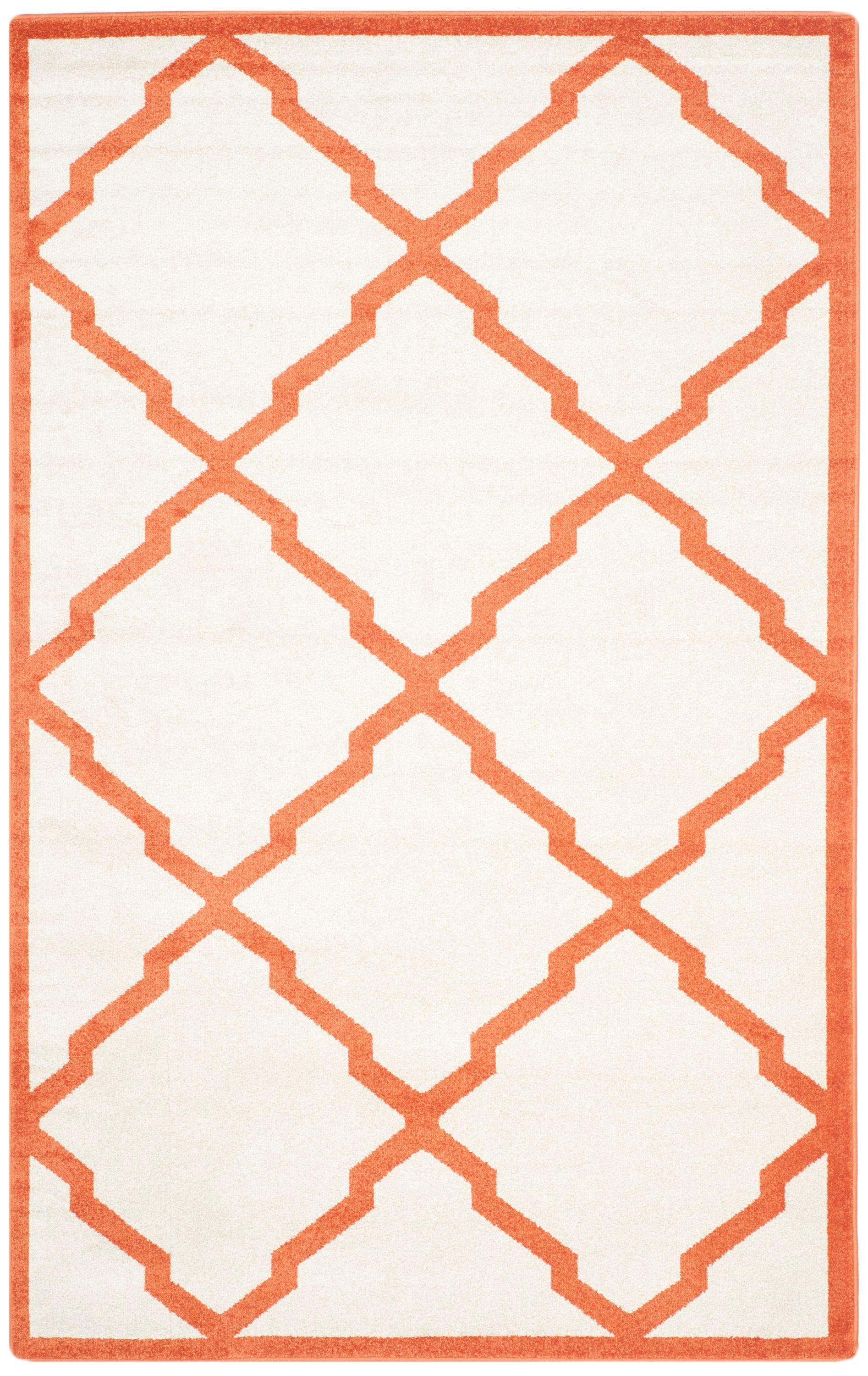 Amherst AMT421 Power Loomed Indoor Area Rug - Beige/Orange - 6'x9' - Safavieh