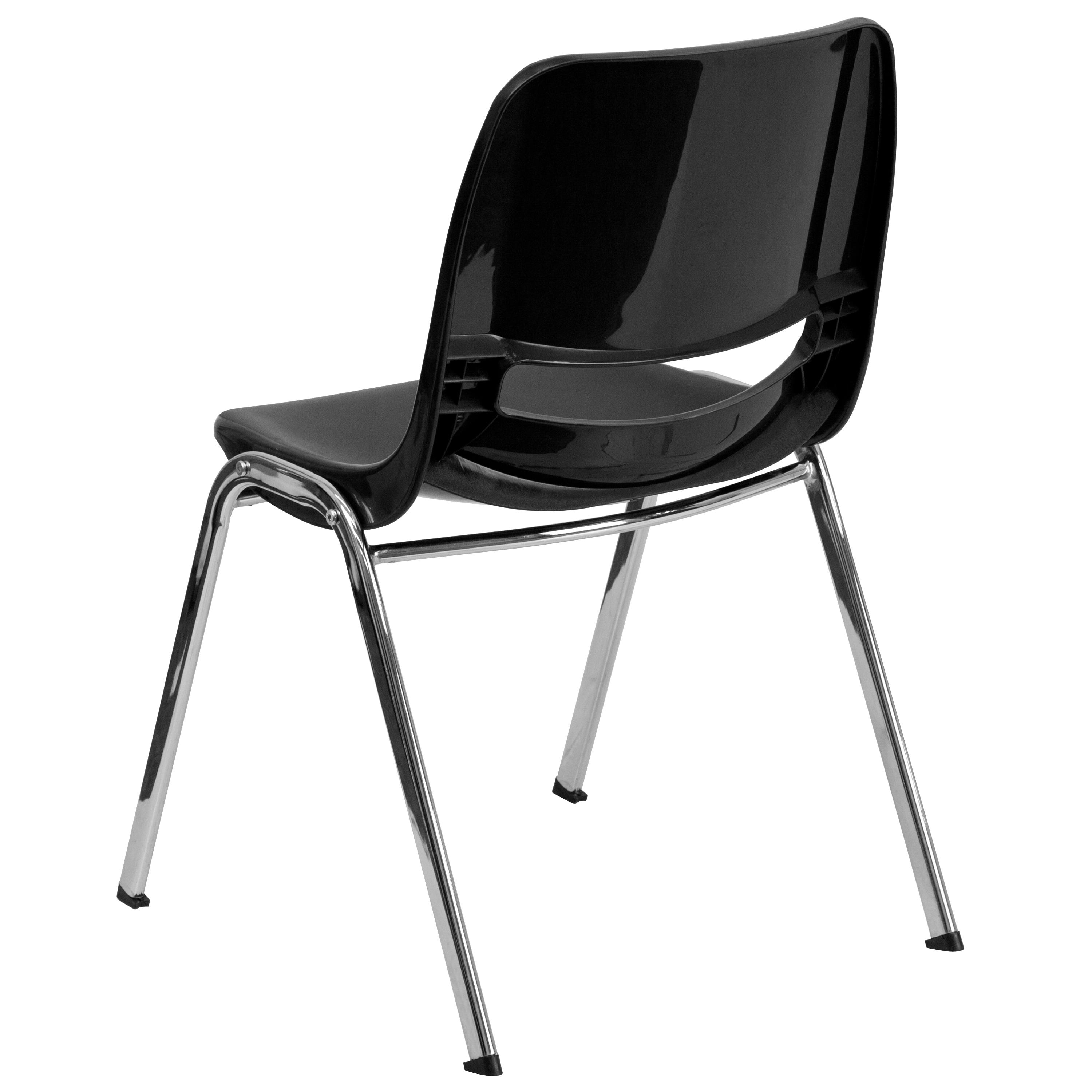 Kaia 880 lb. Capacity Ergonomic Shell Stack Chair with Chrome Frame