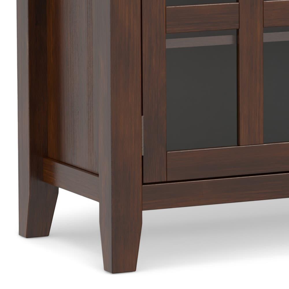 Simpli Home Artisan 54"W Solid Wood Sideboard Buffet with Tempered Glass Doors and 6 Drawers