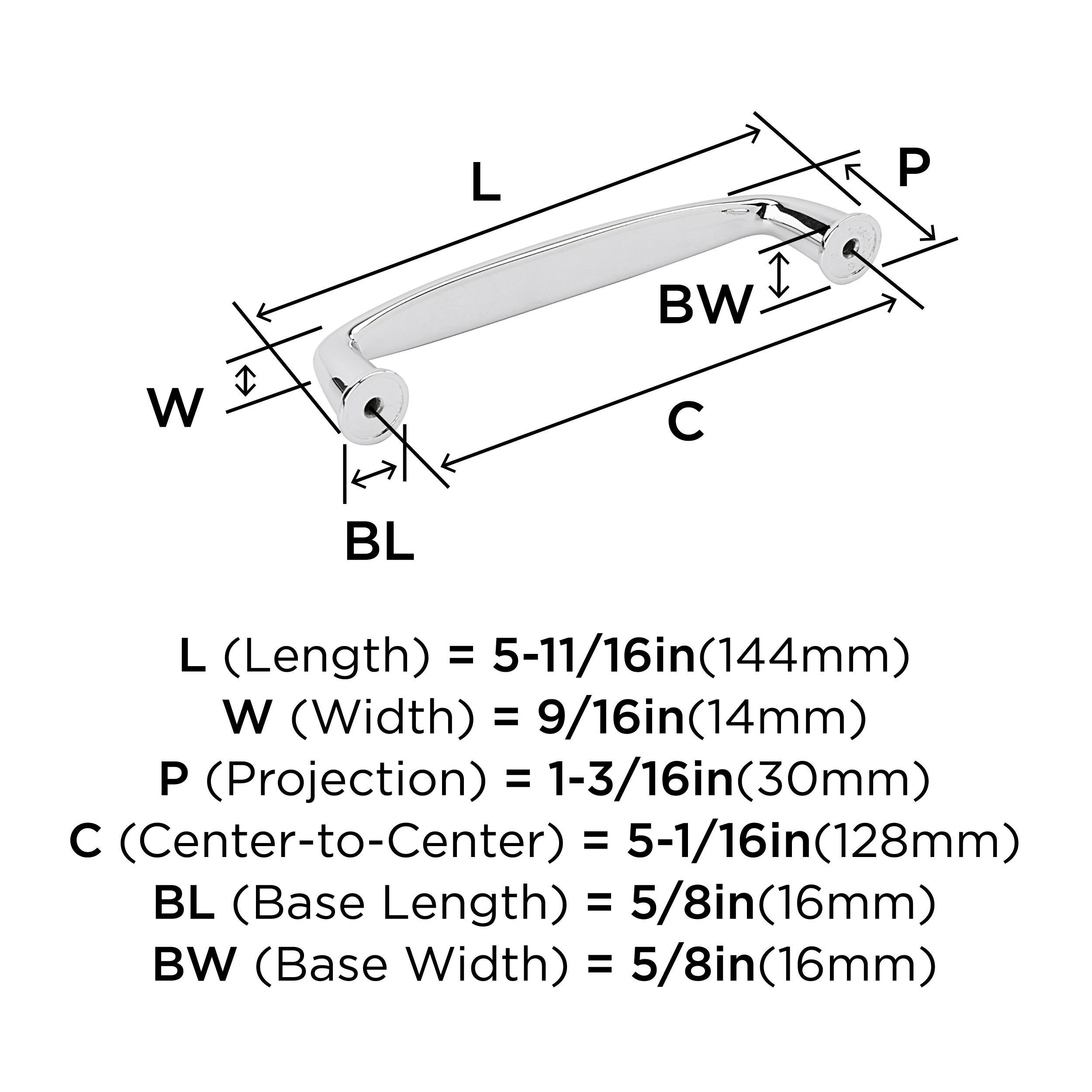 Amerock Kane 5-1/16 inch (128mm) Center-to-Center Polished Chrome Cabinet Pull